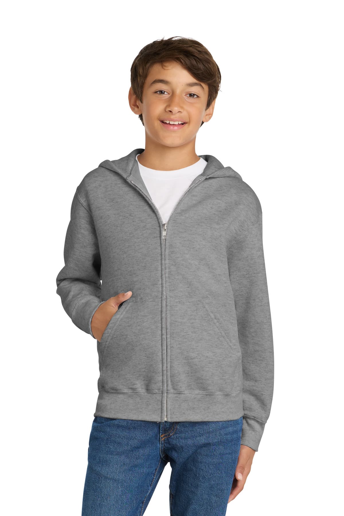 Port & Co  Youth Core Fleece Full-Zip Hooded Sweatshirt. PC90YZH thumbnail 2