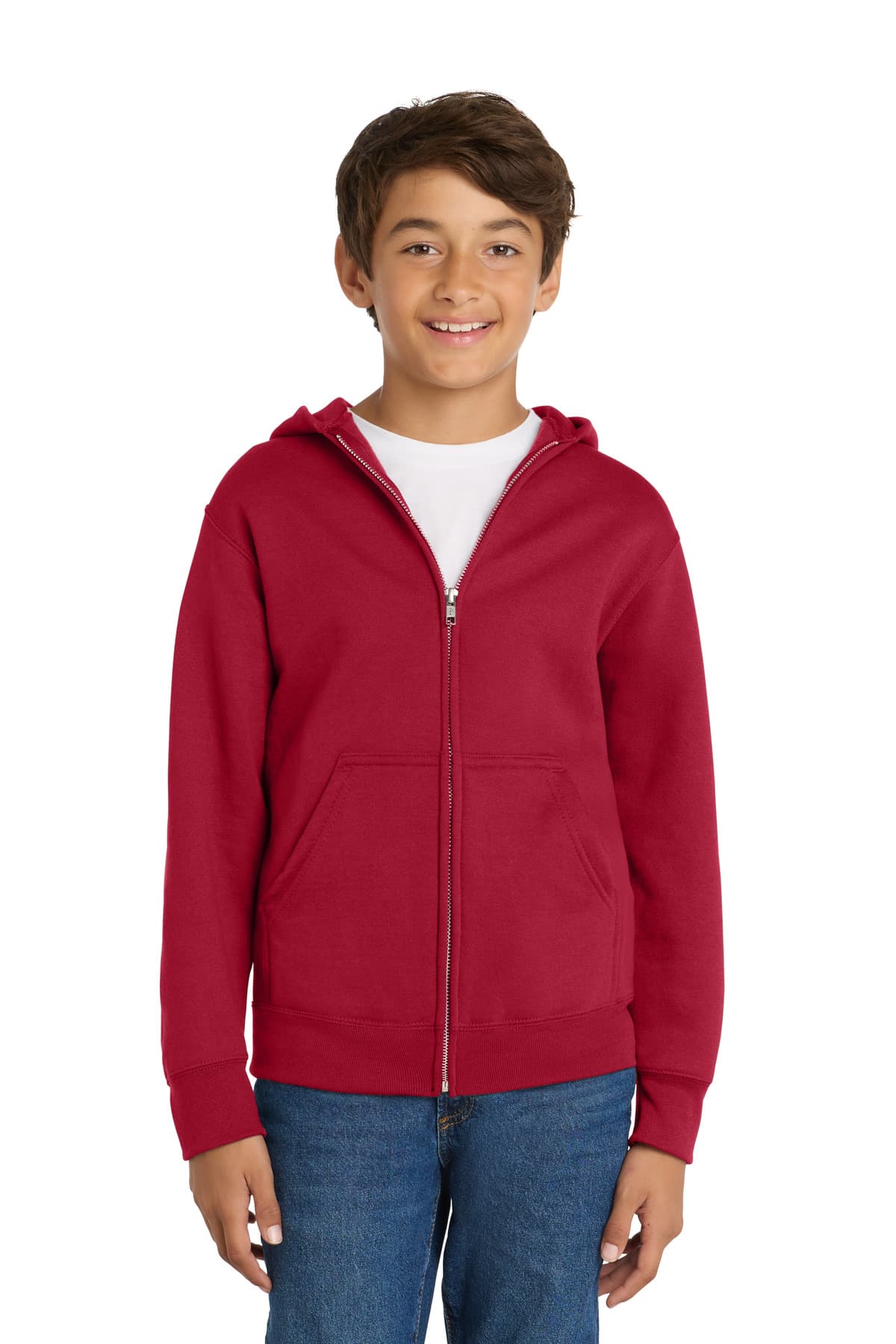 Port & Co  Youth Core Fleece Full-Zip Hooded Sweatshirt. PC90YZH thumbnail 5