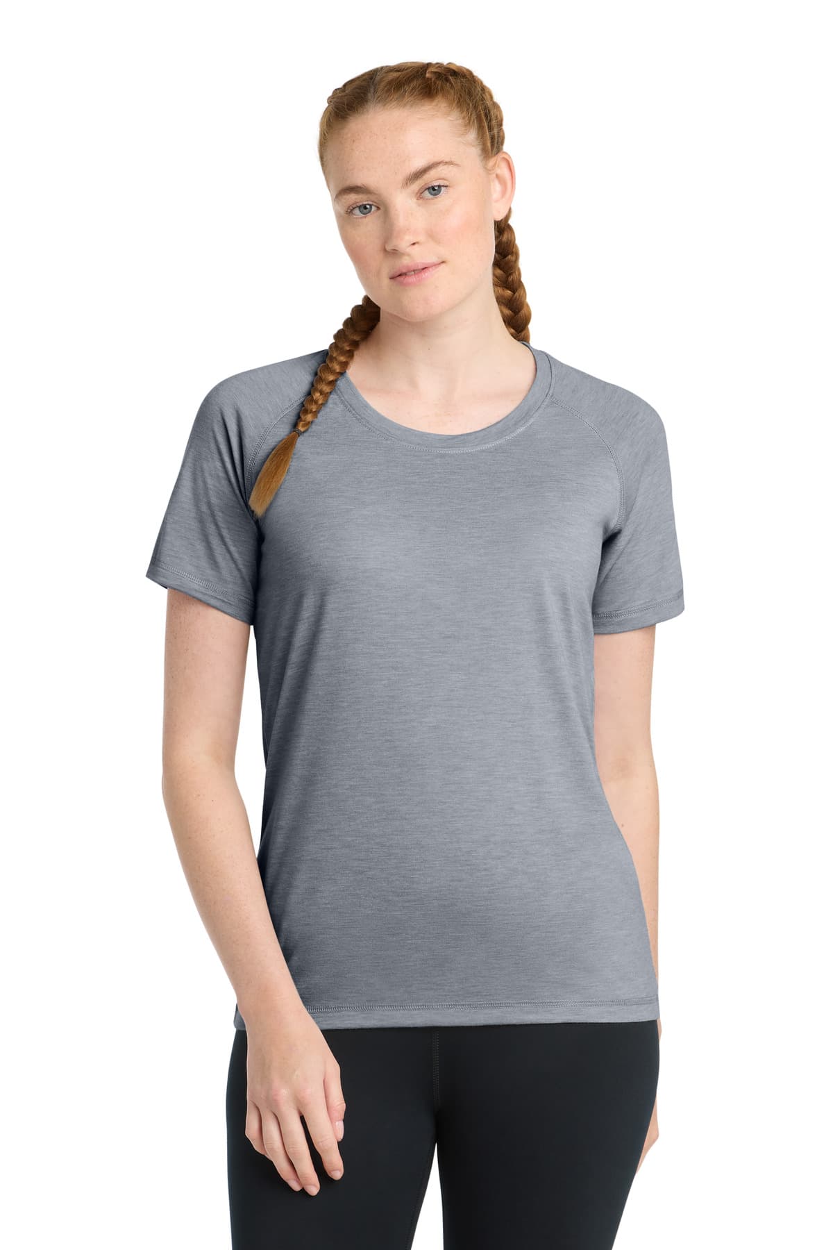 Sport-Tek ® Women's PosiCharge ® Tri-Blend Wicking Scoop Neck Raglan Tee. LST400 thumbnail 4