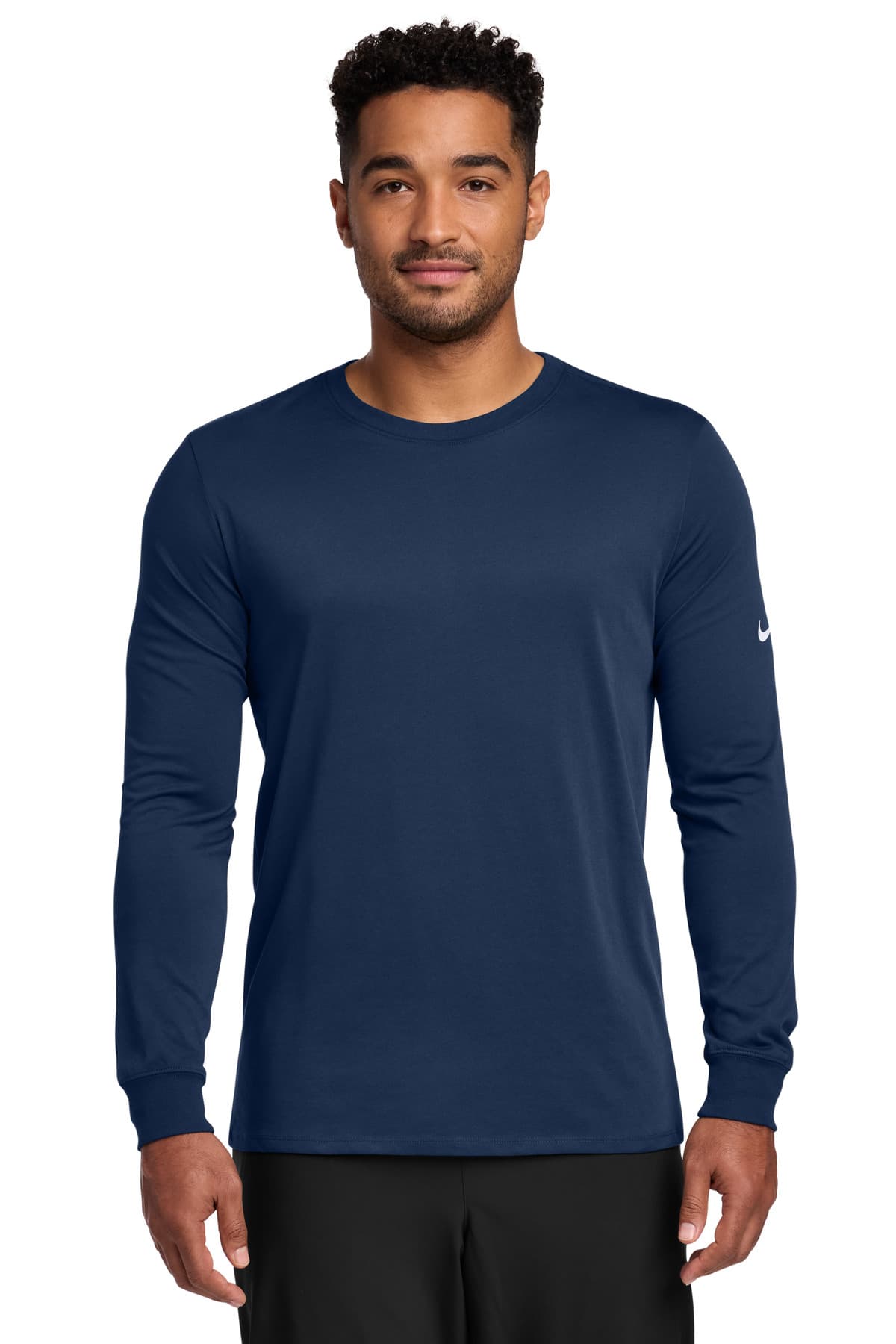 Nike Dri-FIT Cotton/Poly Long Sleeve Tee. NKBQ5230 thumbnail 3