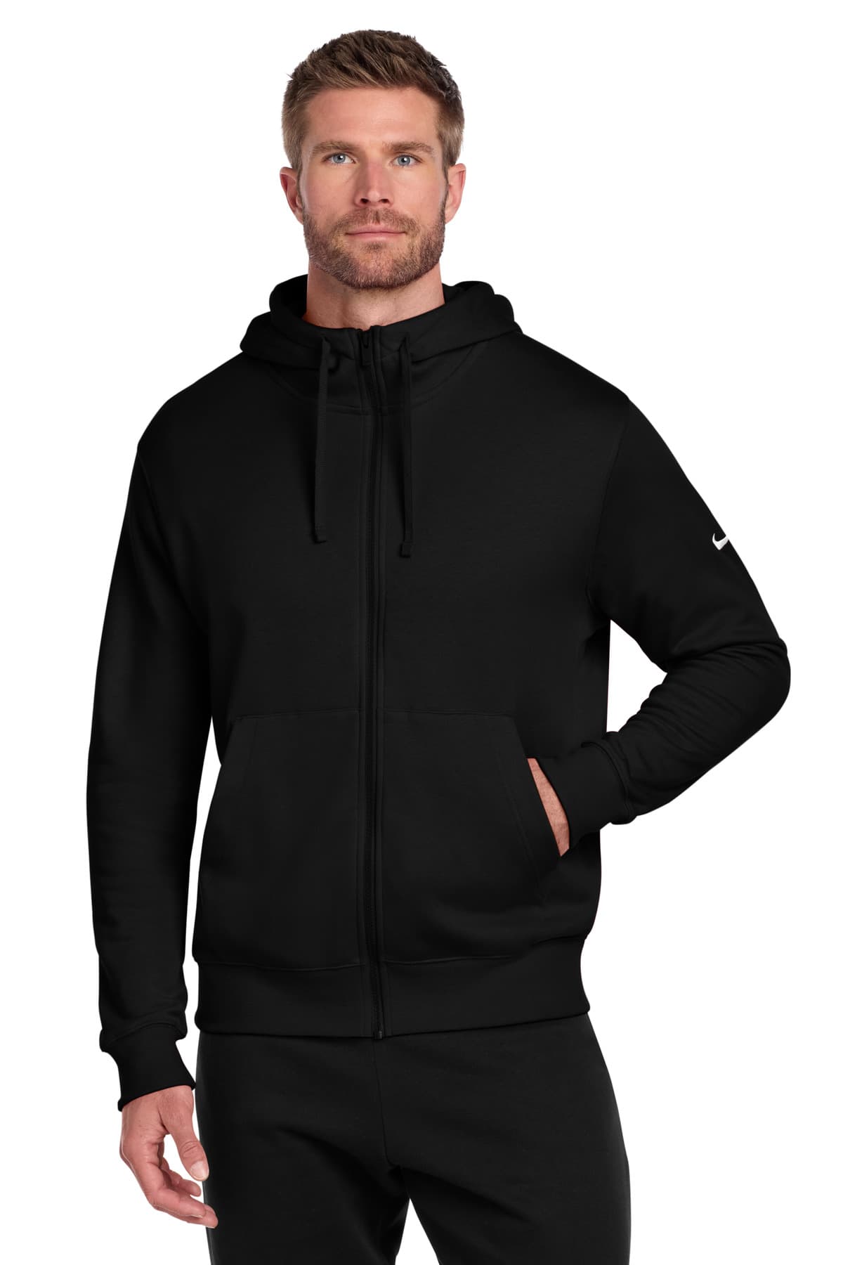 Nike Club Fleece Sleeve Swoosh Full-Zip Hoodie NKDR1513 thumbnail 3