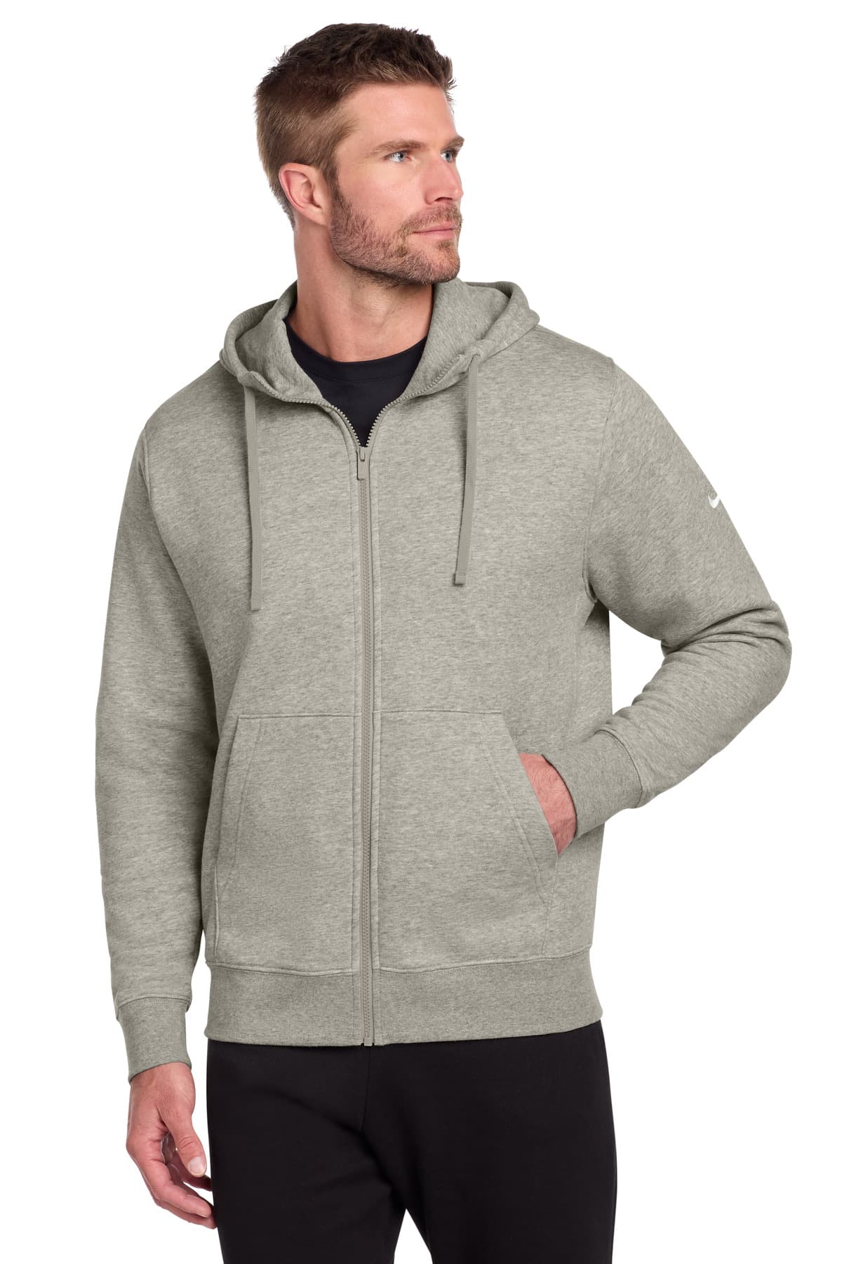 Nike Club Fleece Sleeve Swoosh Full-Zip Hoodie NKDR1513 thumbnail 4