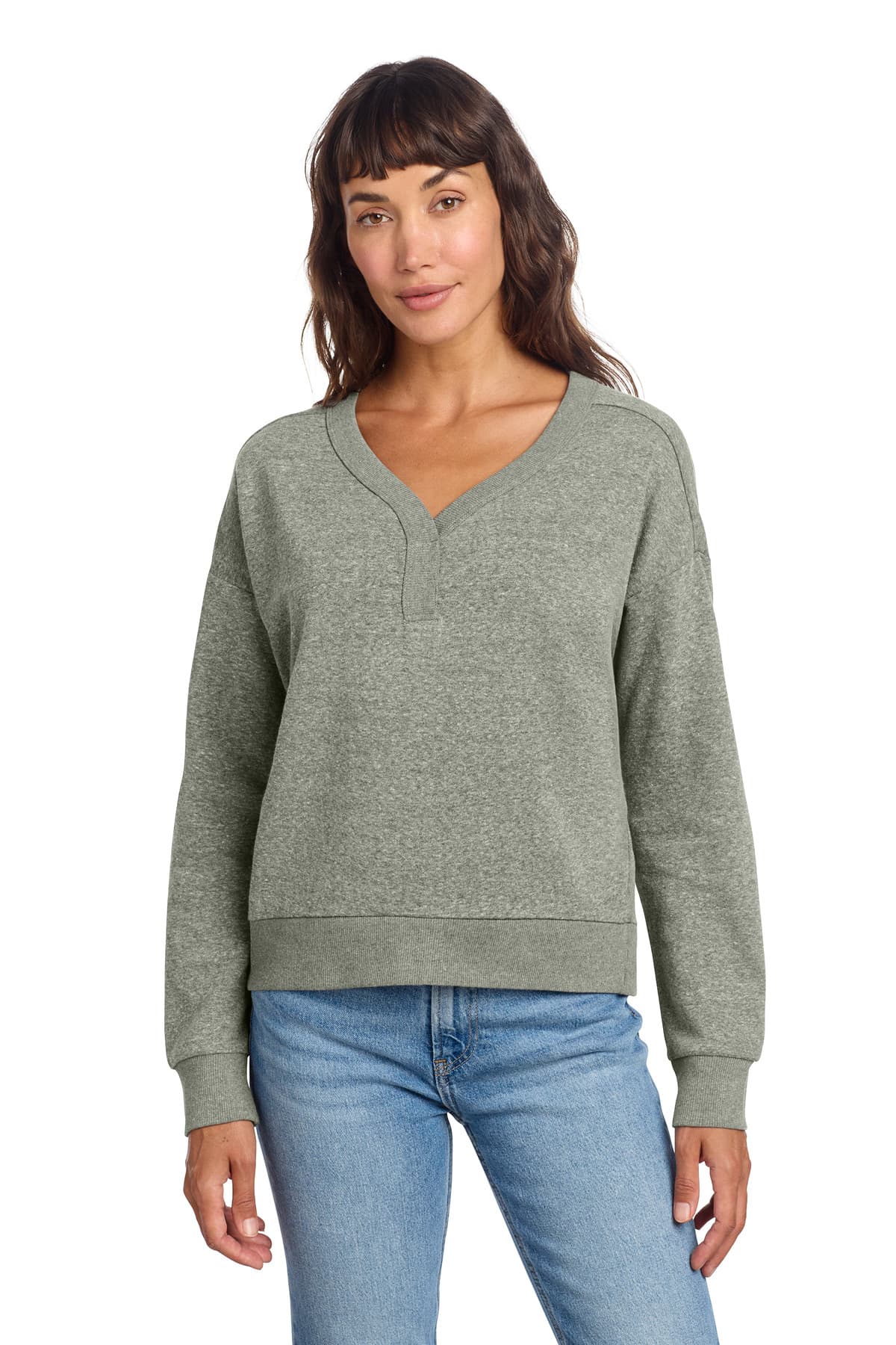 District ® Women's Perfect Tri ® Fleece V-Neck Sweatshirt DT1312 thumbnail 4