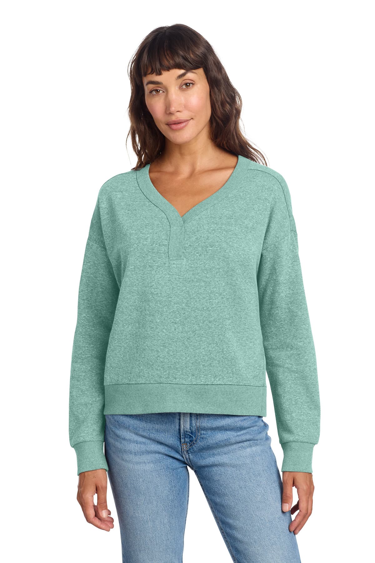 District ® Women's Perfect Tri ® Fleece V-Neck Sweatshirt DT1312 thumbnail 5