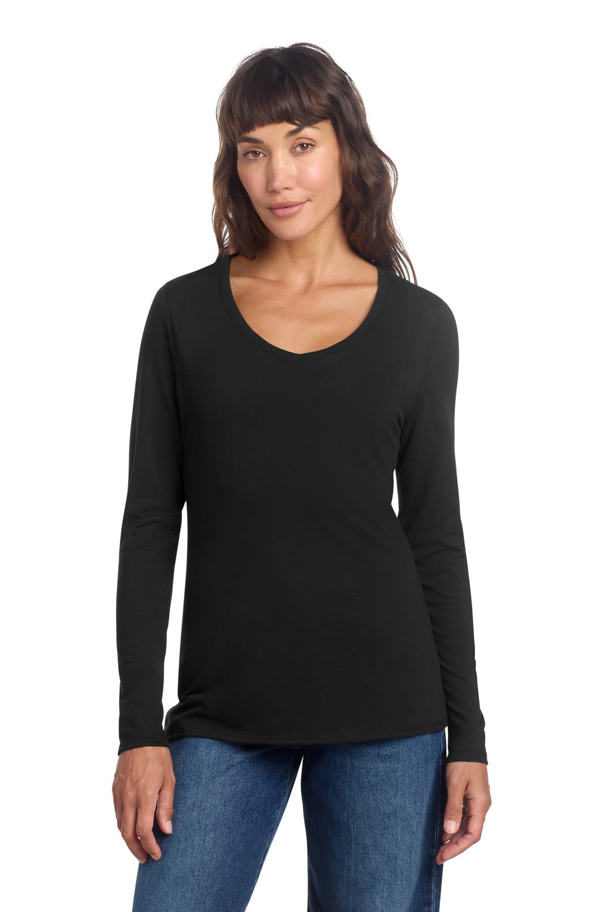 District ® Women's Perfect Tri ® Long Sleeve V-Neck Tee DT135 thumbnail 2