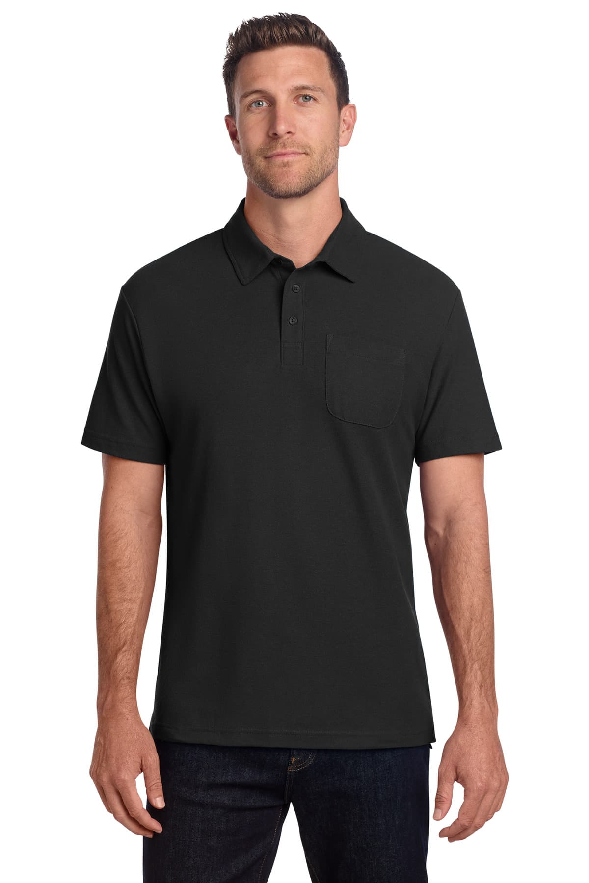 Port Authority ® C-FREE ® Cotton Blend Pique Pocket Polo K868 thumbnail 3