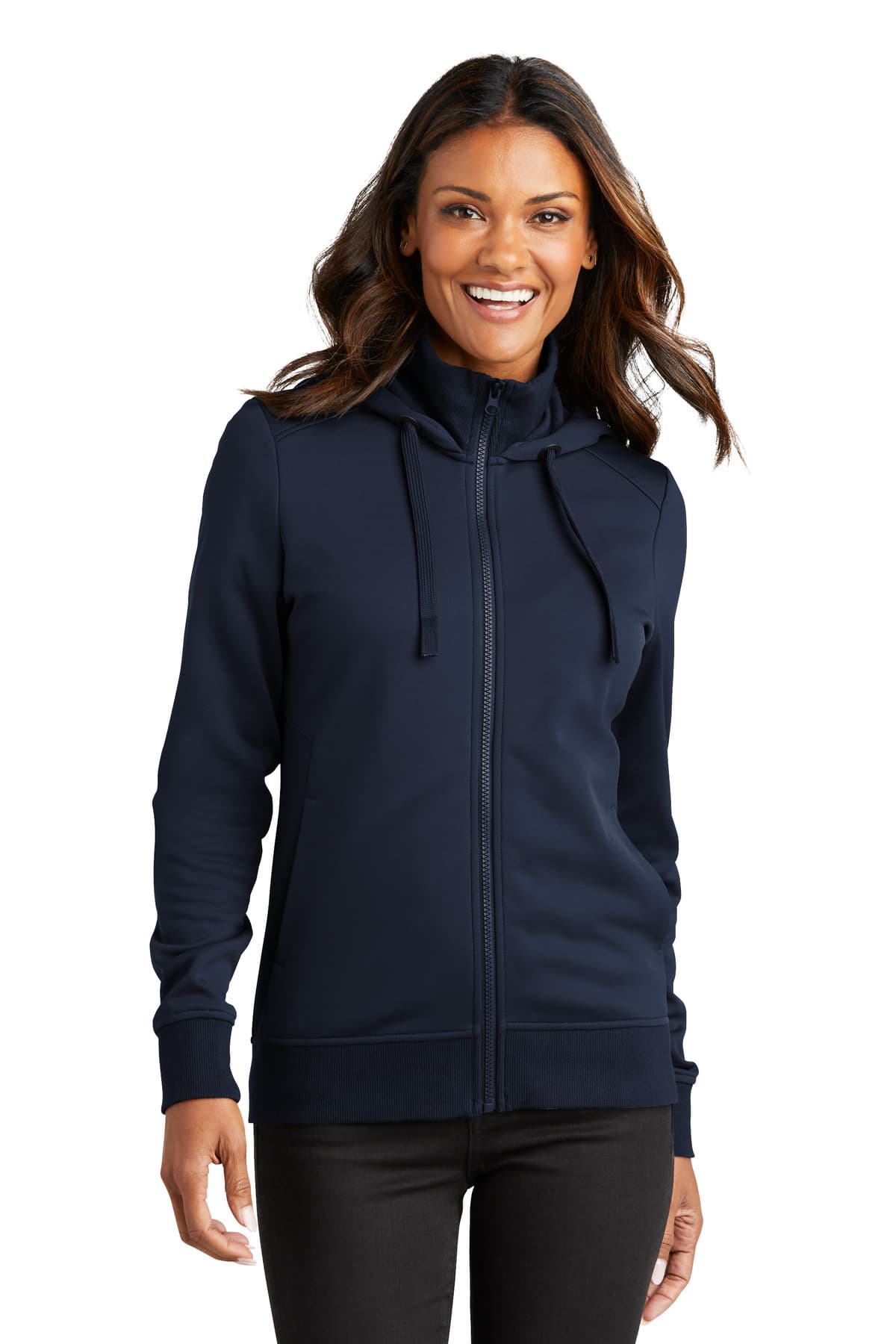 Port Authority ® Women's Smooth Fleece Hooded Jacket L814 thumbnail 3