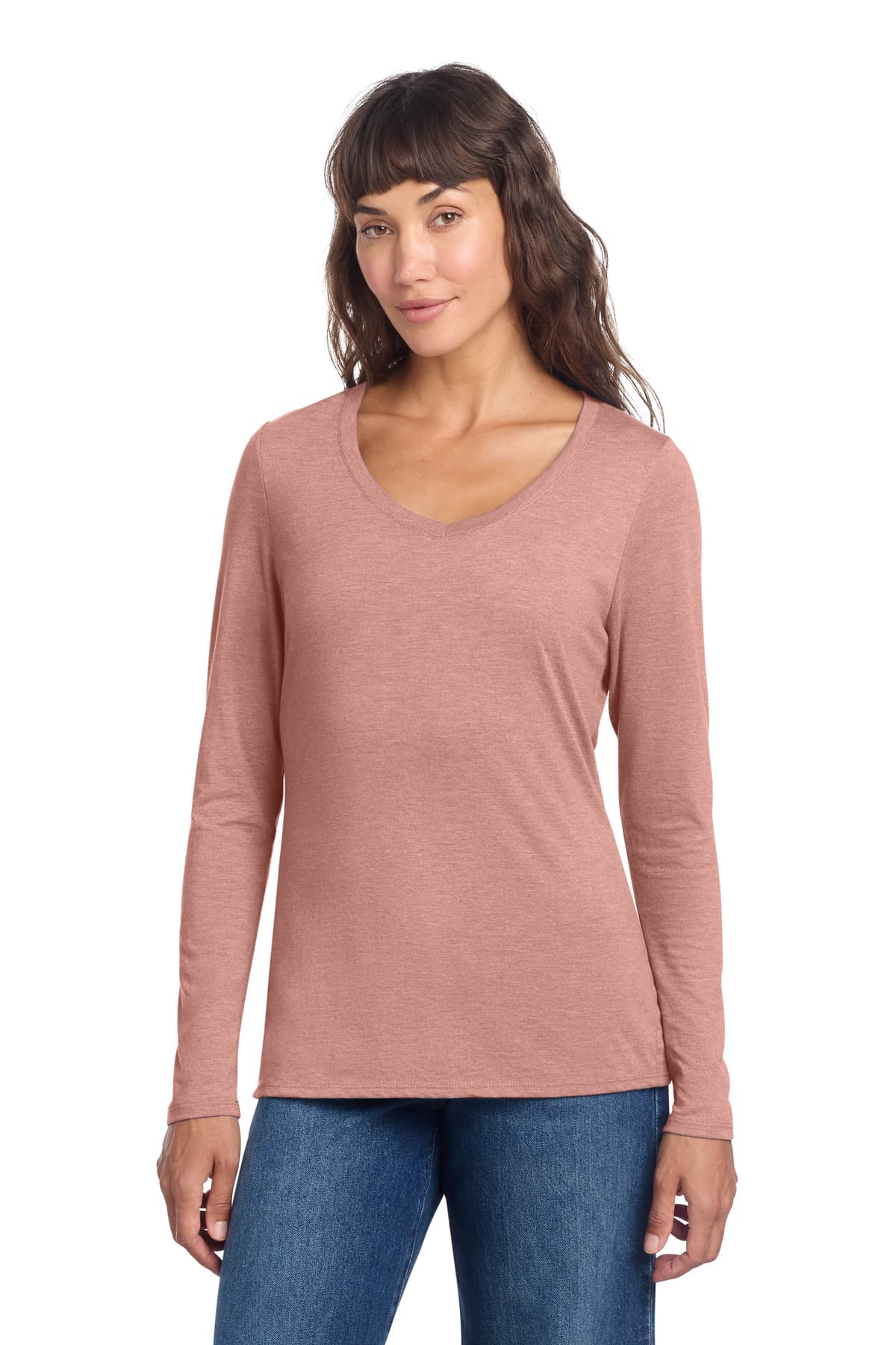 District ® Women's Perfect Tri ® Long Sleeve V-Neck Tee DT135 thumbnail 3