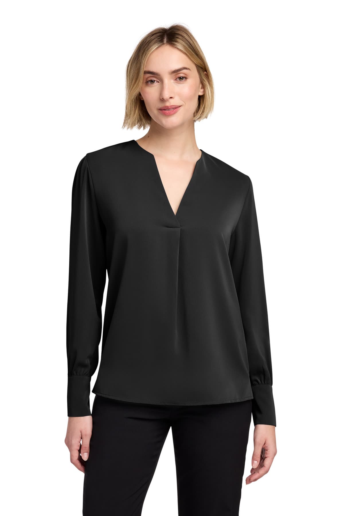 Brooks Brothers ® Women's Open-Neck Satin Blouse BB18009 thumbnail 2