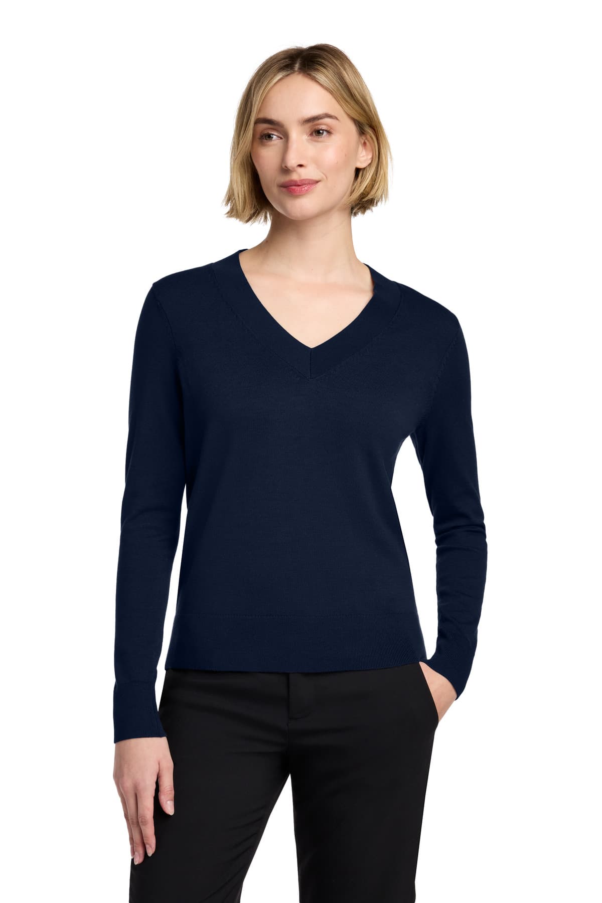 Brooks Brothers ® Women's Cotton Stretch V-Neck Sweater BB18401 thumbnail 4