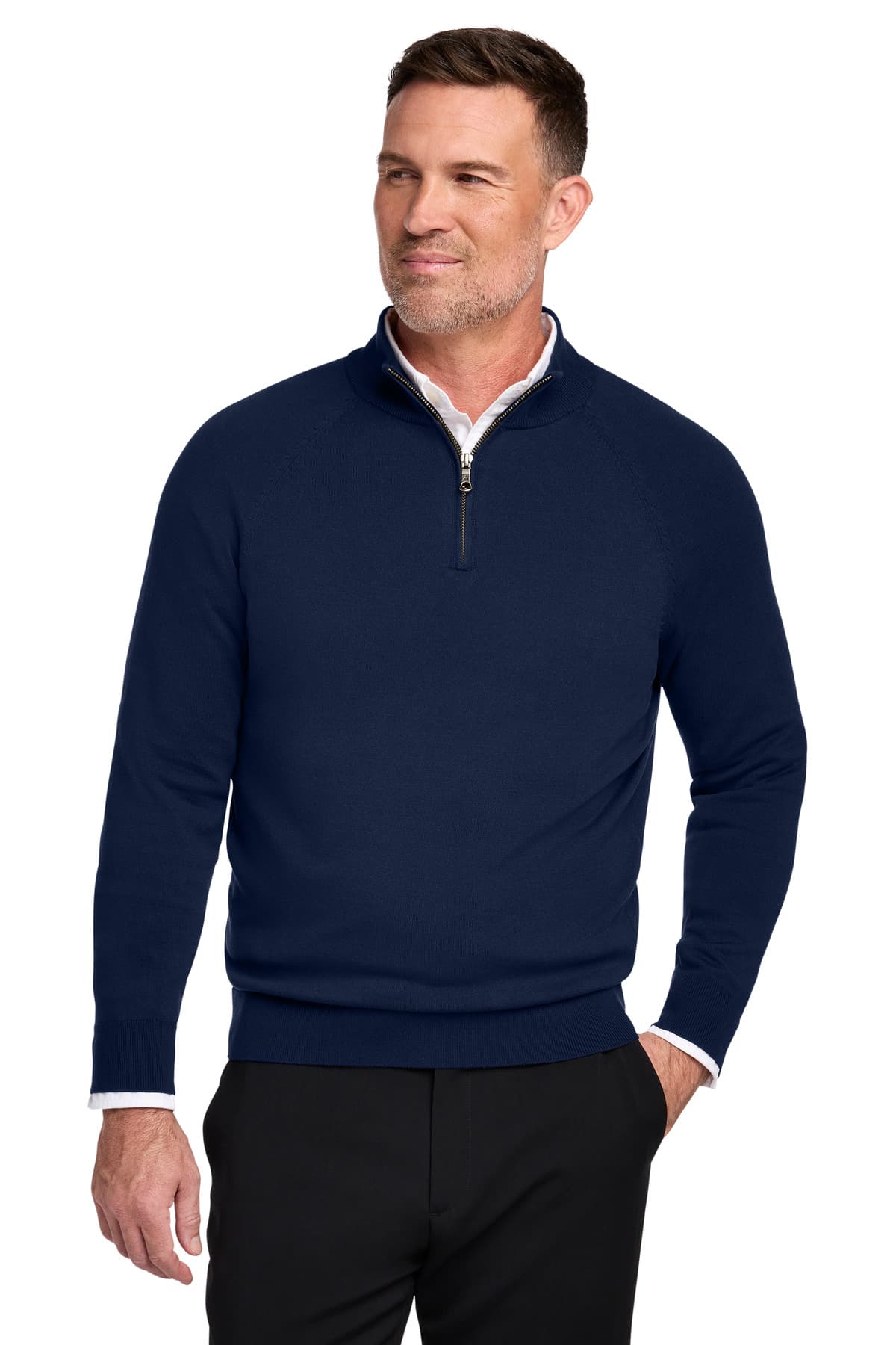 Brooks Brothers ® Cotton Stretch 1/4-Zip Sweater BB18402 thumbnail 5