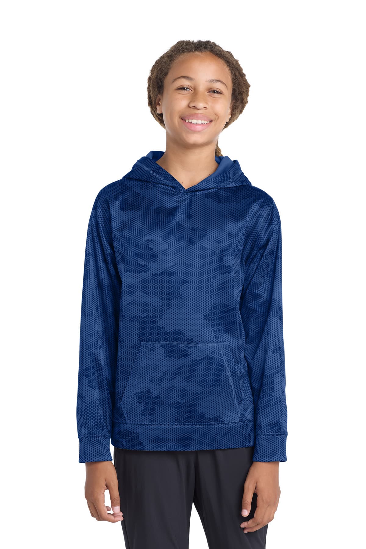 Sport-Tek ® Youth Sport-Wick ® CamoHex Fleece Hooded Pullover. YST240 thumbnail 3