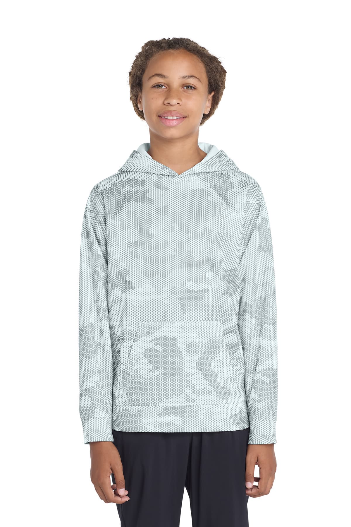 Sport-Tek ® Youth Sport-Wick ® CamoHex Fleece Hooded Pullover. YST240 thumbnail 4