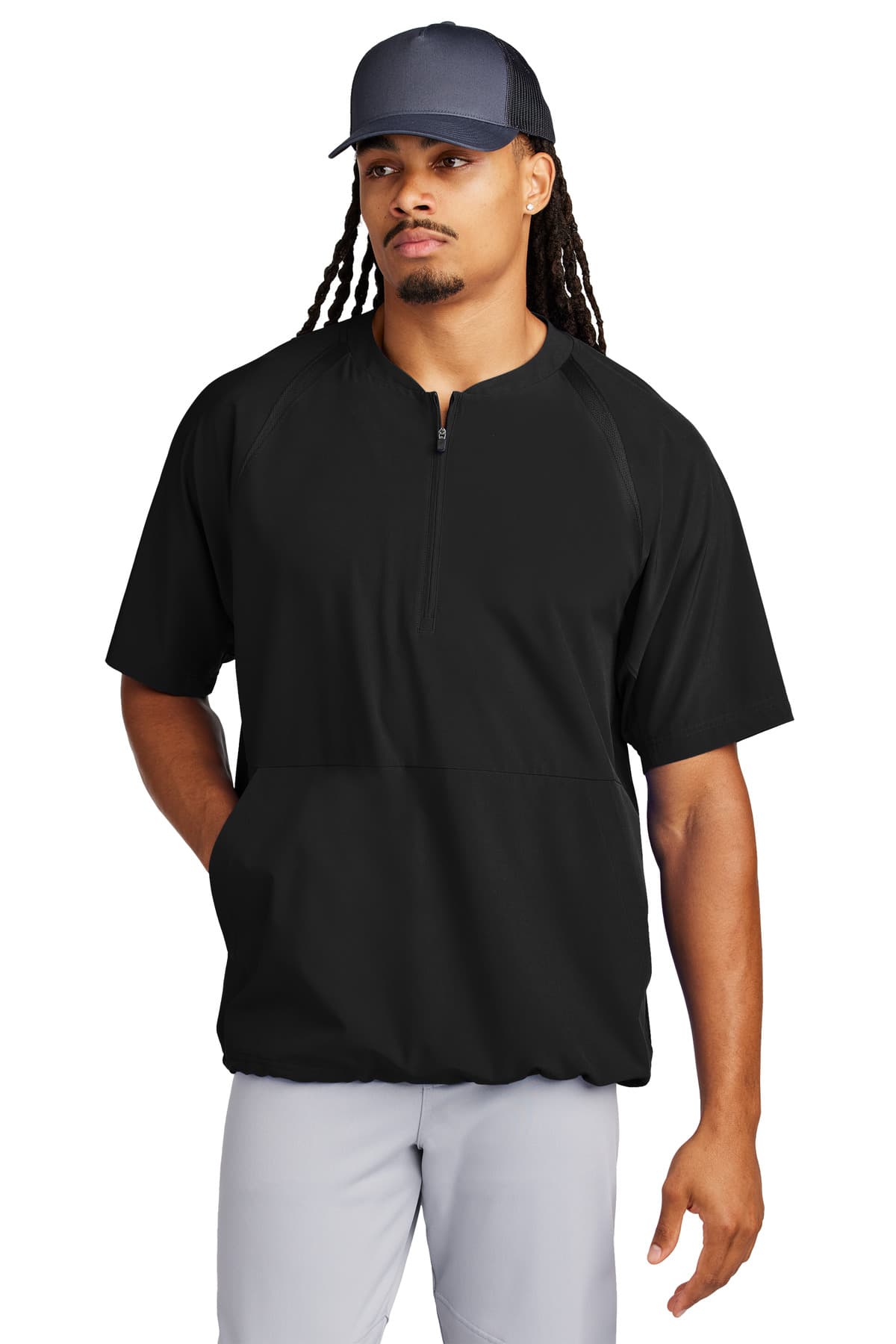 Sport-Tek ® Repeat 1/2-Zip Short Sleeve Jacket JST489 thumbnail 2