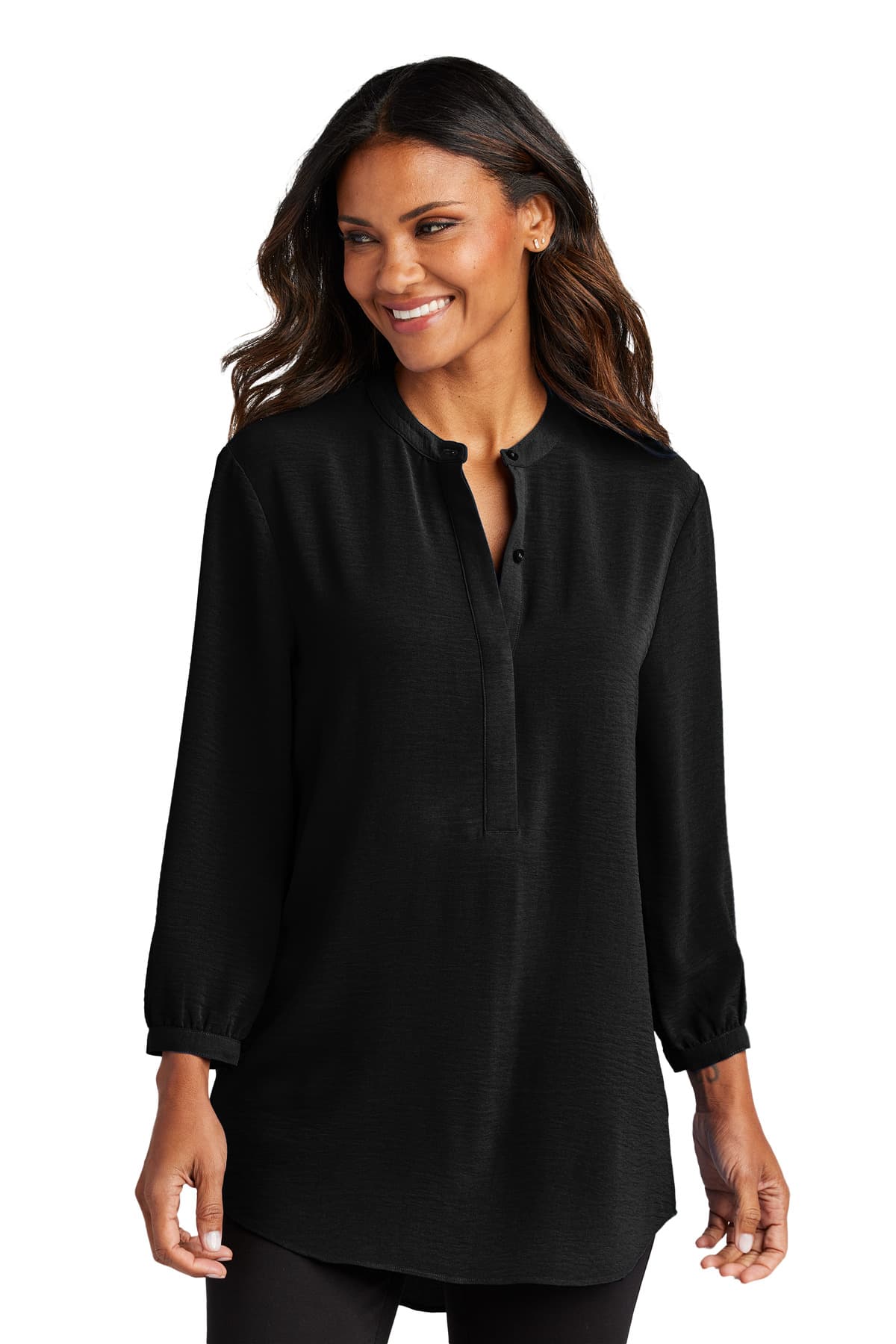 Port Authority ® Women's 3/4-Sleeve Textured Crepe Tunic LW713 thumbnail 4