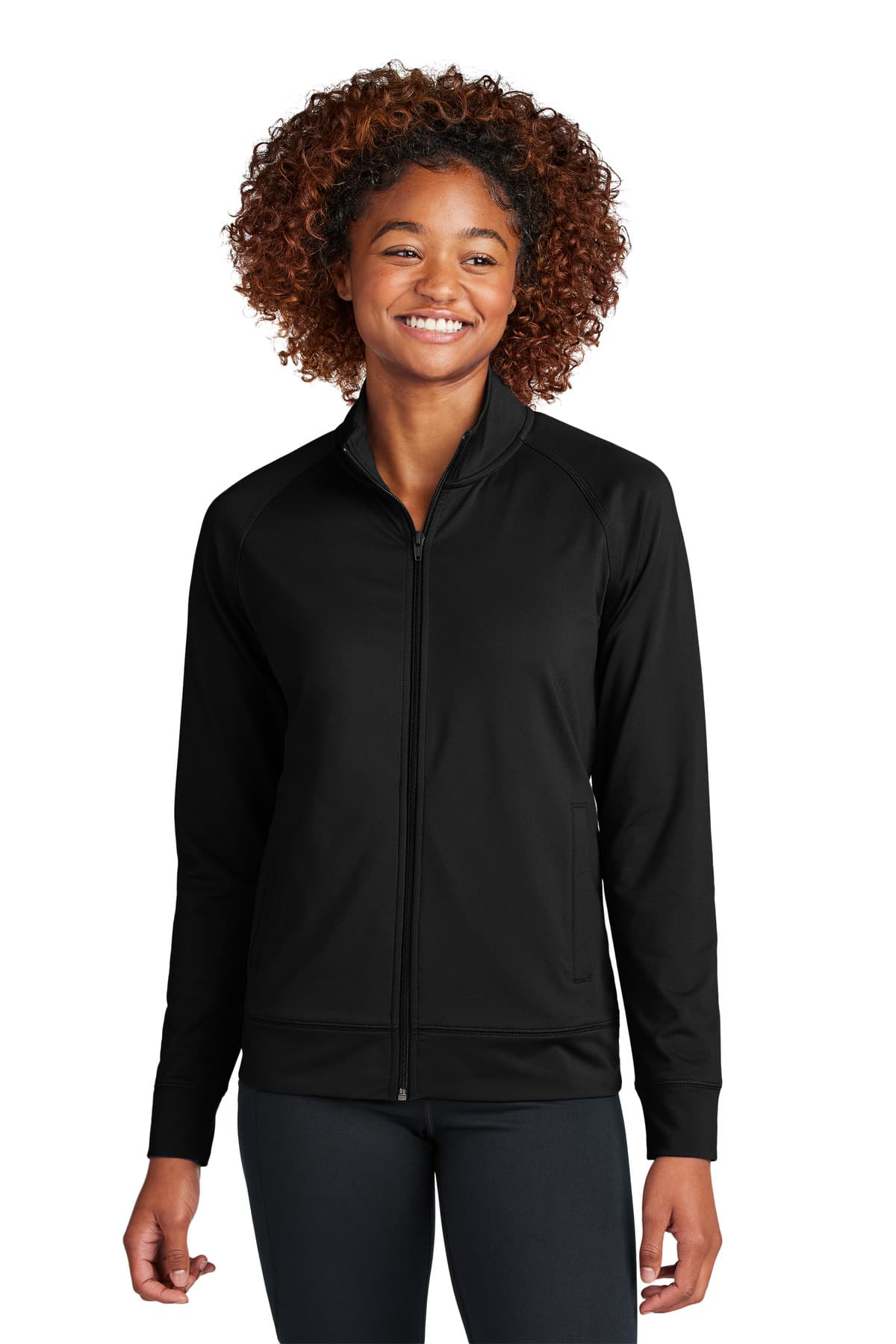 Sport-Tek ® Women's Sport-Wick ® Stretch Full-Zip Cadet Jacket LST857 thumbnail 2