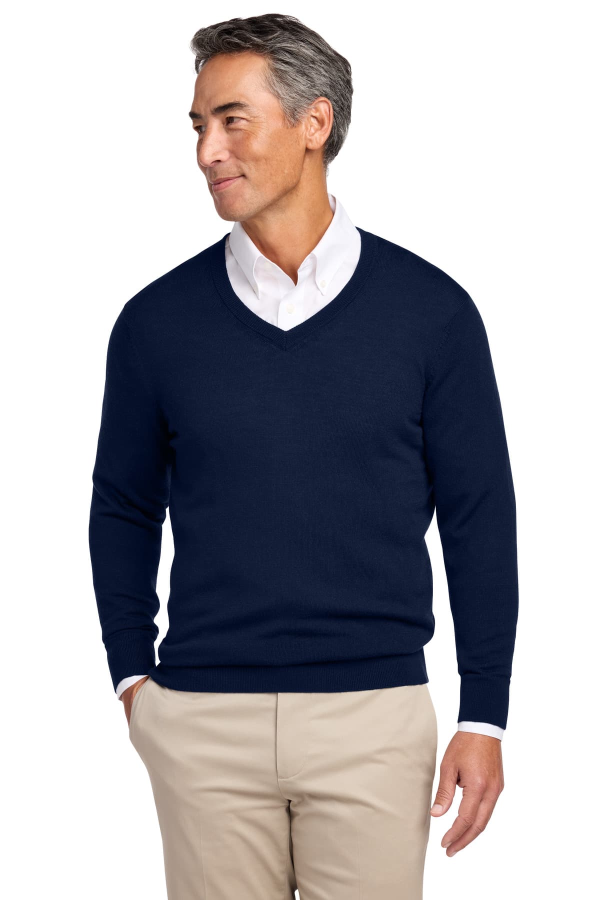 Brooks Brothers ® Washable Merino V-Neck Sweater BB18410 thumbnail 3