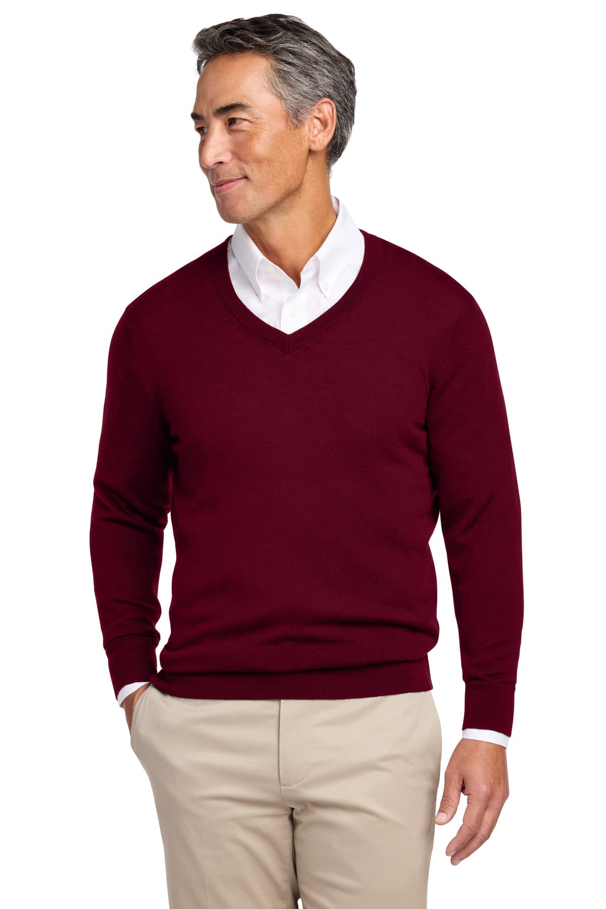 Brooks Brothers ® Washable Merino V-Neck Sweater BB18410 thumbnail 4