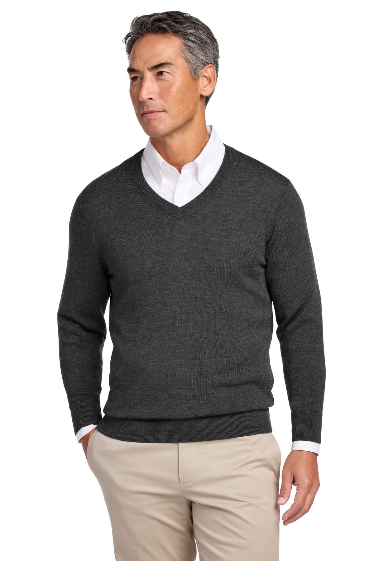 Brooks Brothers ® Washable Merino V-Neck Sweater BB18410 thumbnail 5