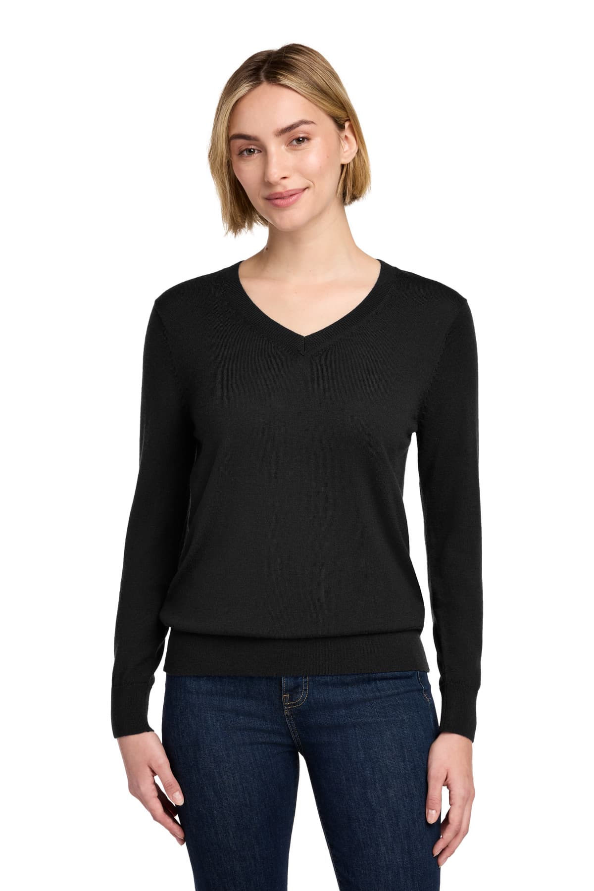 Brooks Brothers ® Women's Washable Merino V-Neck Sweater BB18411 thumbnail 2