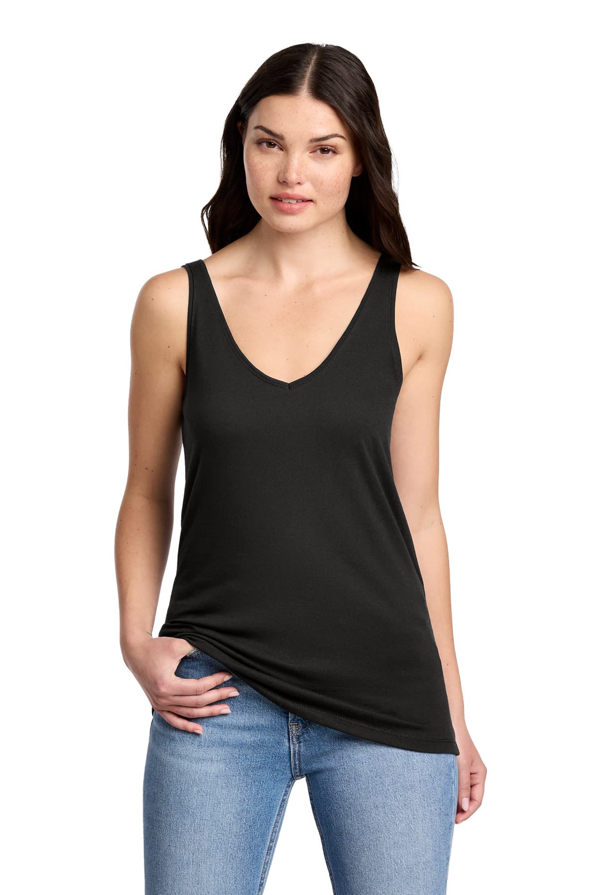 District ® Women's Perfect Blend ® CVC V-Neck Tank DT154 thumbnail 2