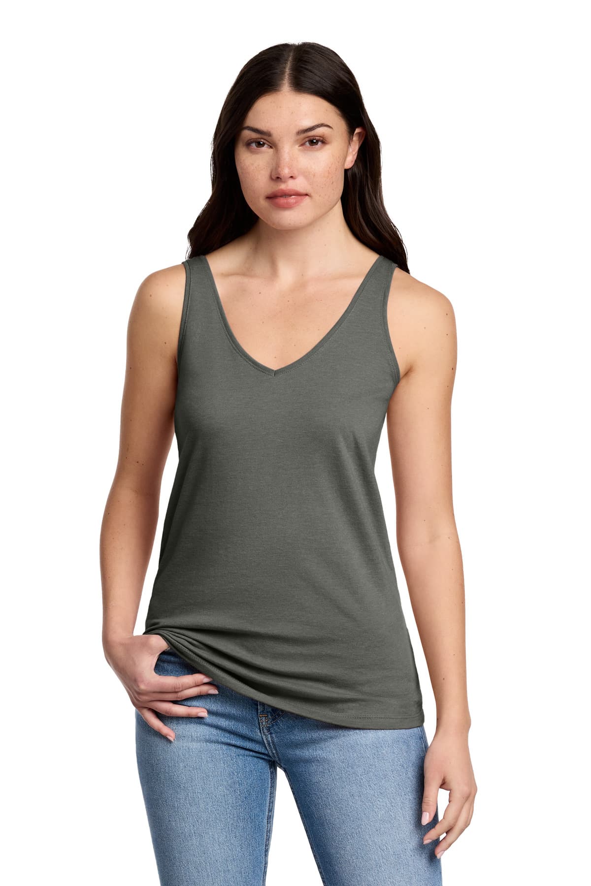 District ® Women's Perfect Blend ® CVC V-Neck Tank DT154 thumbnail 4