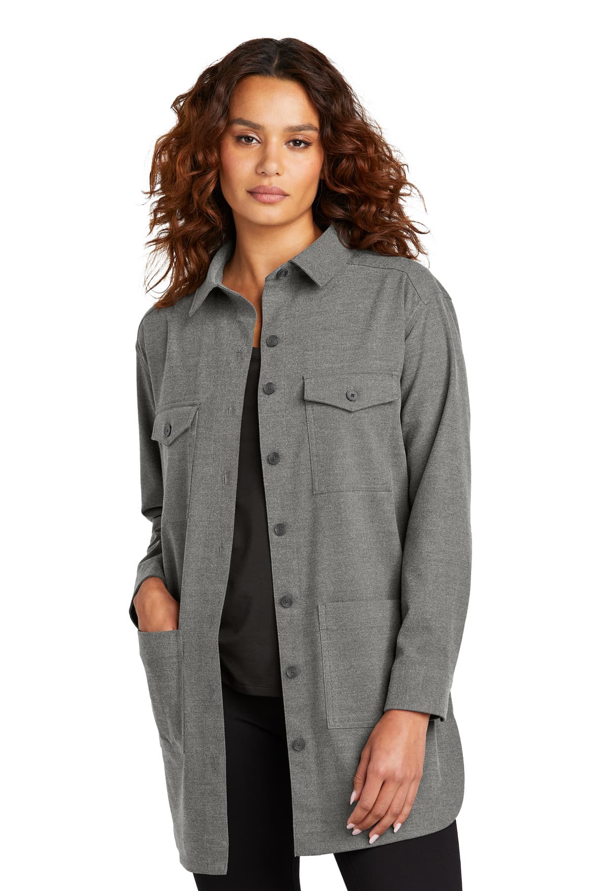 Mercer+Mettle ® Women's Long Sleeve Twill Overshirt MM2021 thumbnail 3