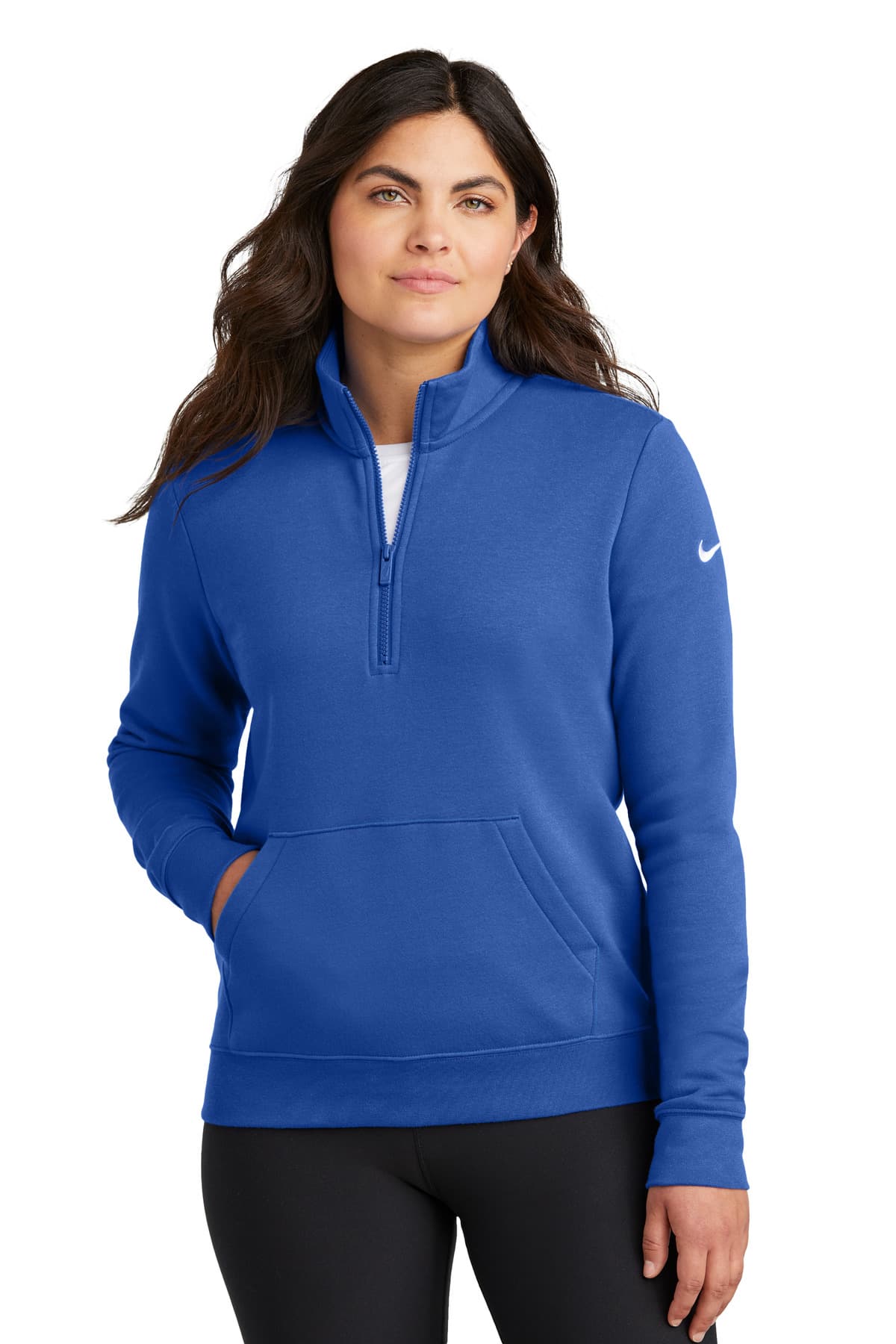Nike Women's Club Fleece Sleeve Swoosh 1/2-Zip NKDX6720 thumbnail 5