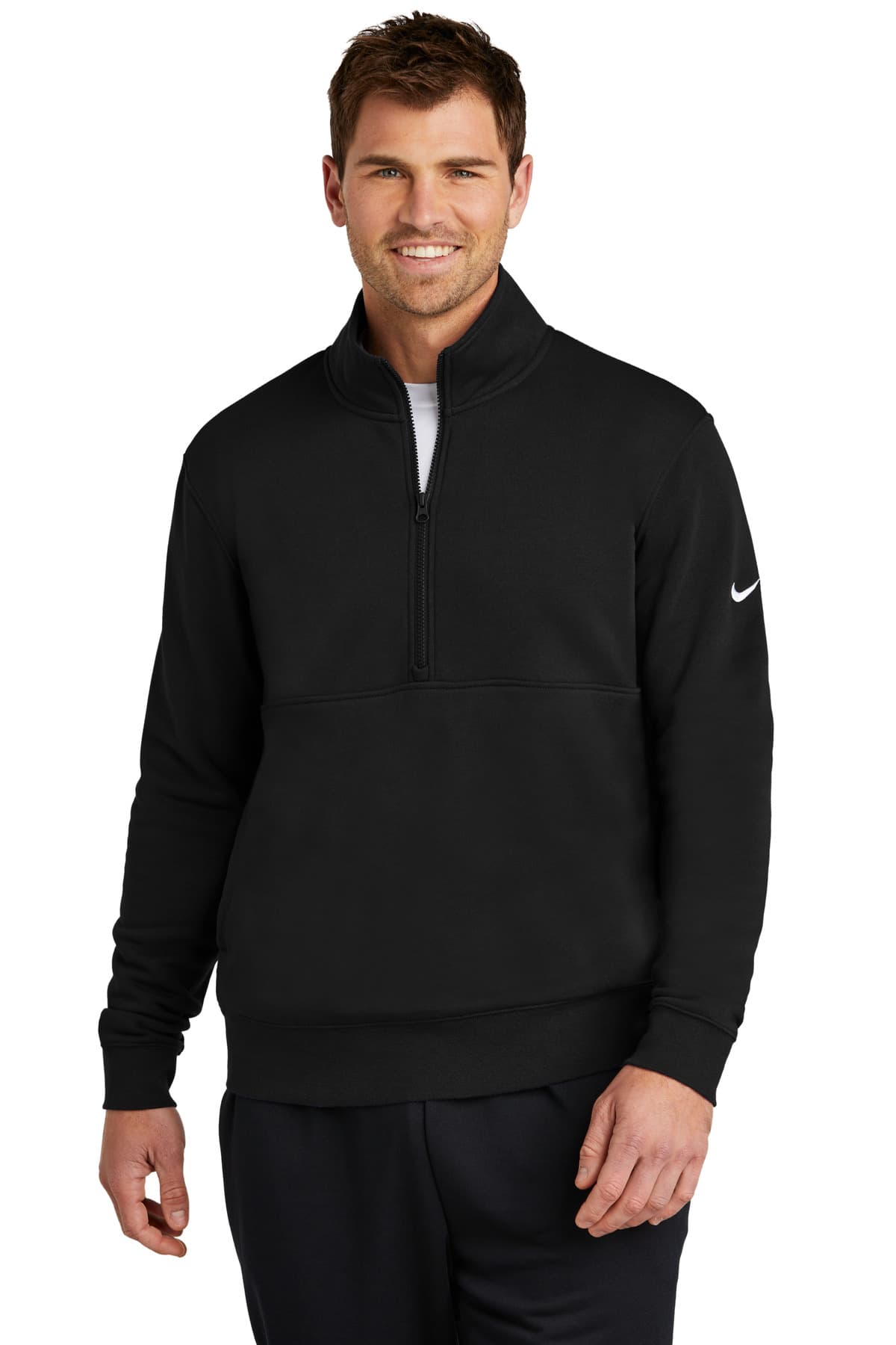 Nike Club Fleece Sleeve Swoosh 1/2-Zip NKDX6718 thumbnail 3
