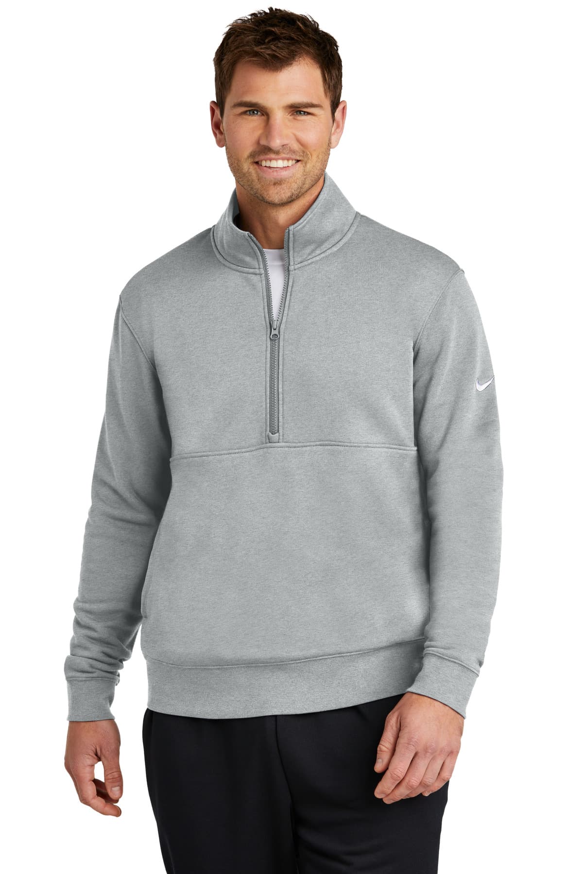 Nike Club Fleece Sleeve Swoosh 1/2-Zip NKDX6718 thumbnail 4
