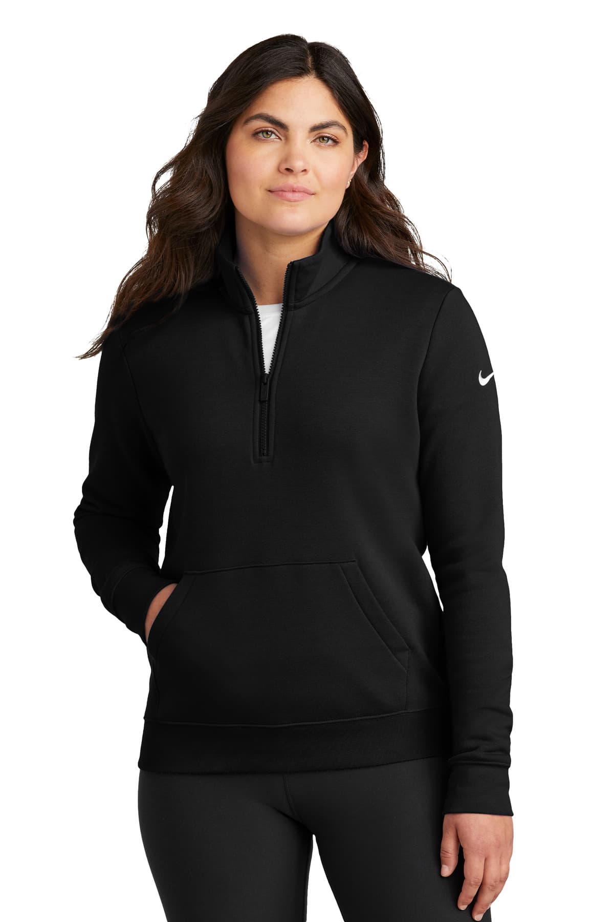 Nike Women's Club Fleece Sleeve Swoosh 1/2-Zip NKDX6720 thumbnail 3
