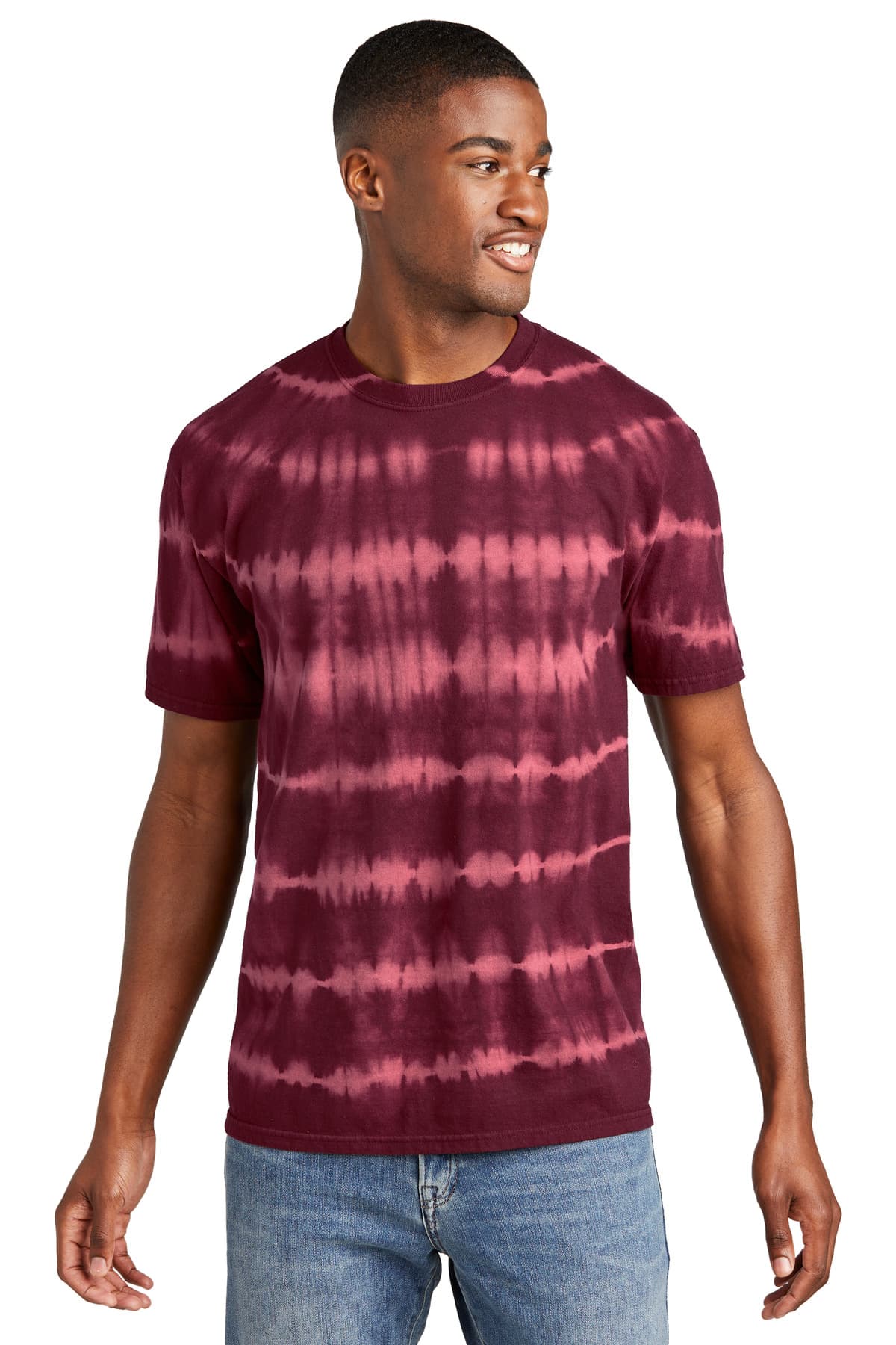 Port & Co  Allover Stripe Tie-Dye Tee PC142 thumbnail 3