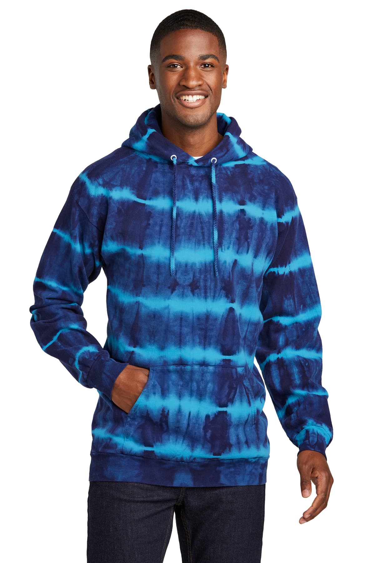 Port & Co  Allover Stripe Tie-Dye Fleece PC143 thumbnail 3