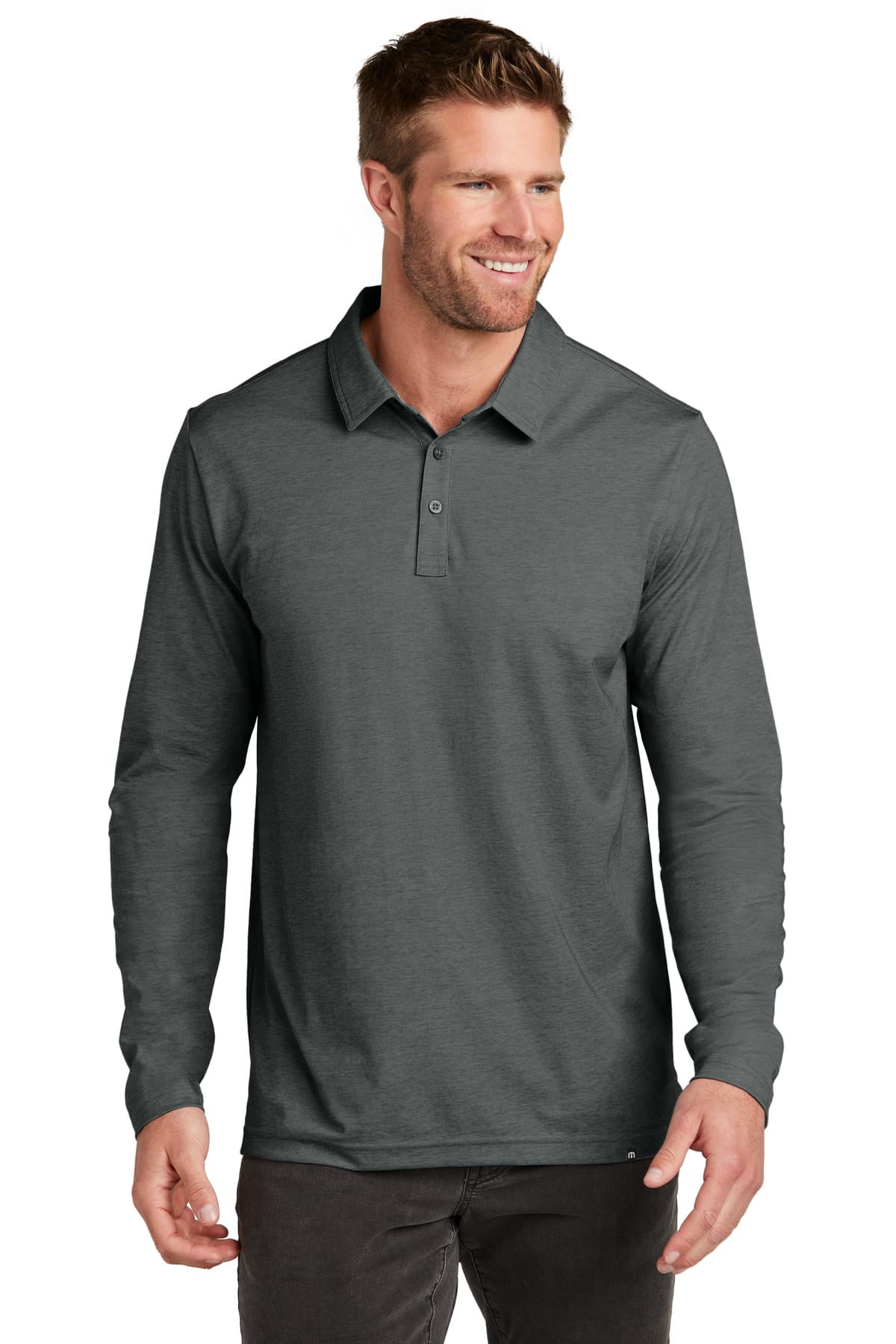 TravisMathew Oceanside Heather Long Sleeve Polo TM1MZ343 thumbnail 3