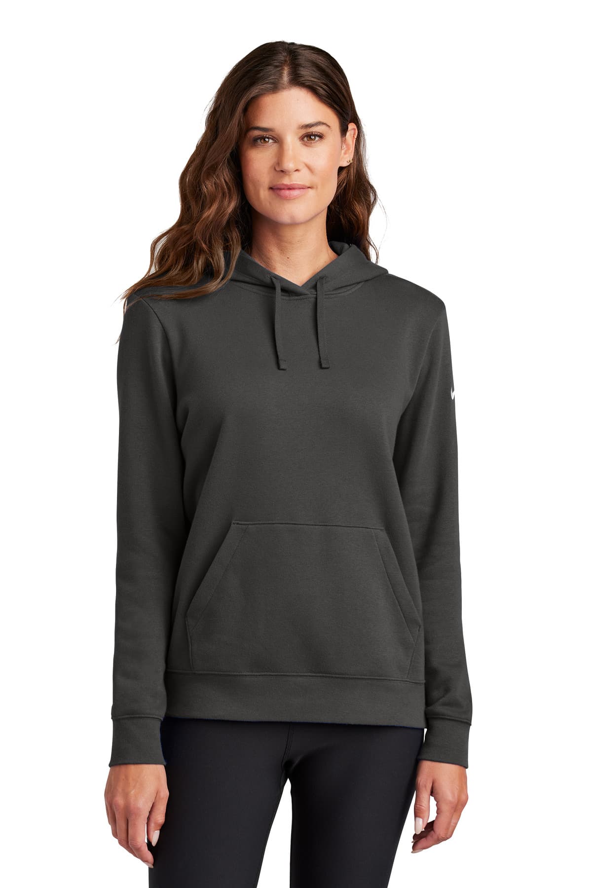 Nike Women's Club Fleece Sleeve Swoosh Pullover Hoodie NKFD9889 thumbnail 2