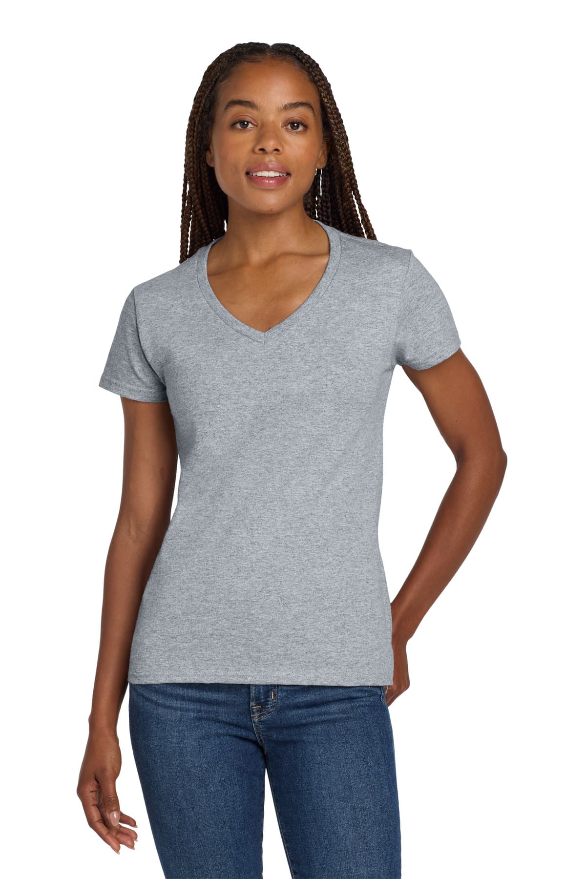 Gildan ® Women's Heavy Cotton  100% Cotton V-Neck T-Shirt. 5V00L thumbnail 3