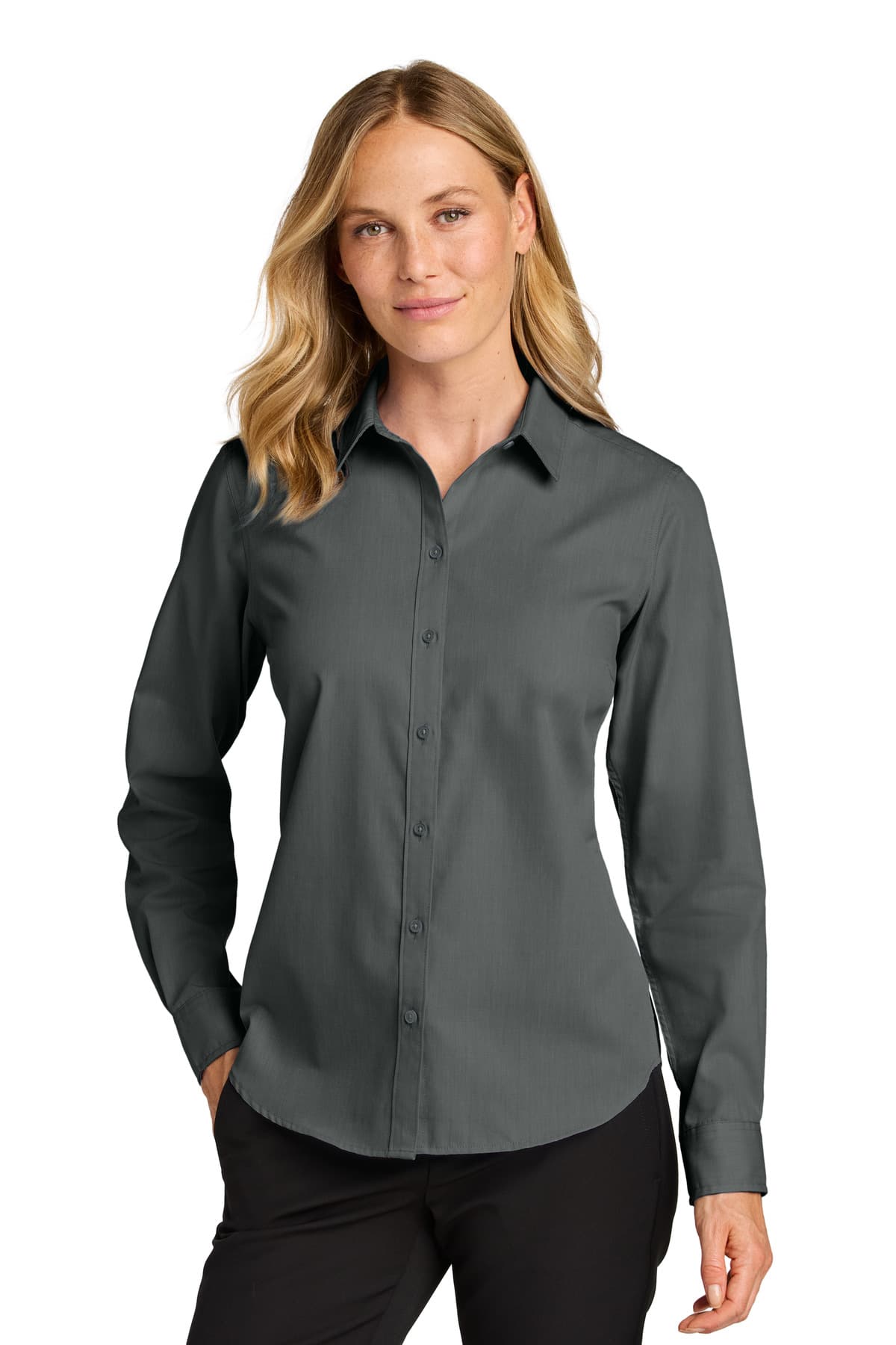 Port Authority ® Women's Long Sleeve Nailhead Easy Care Shirt LW816 thumbnail 3