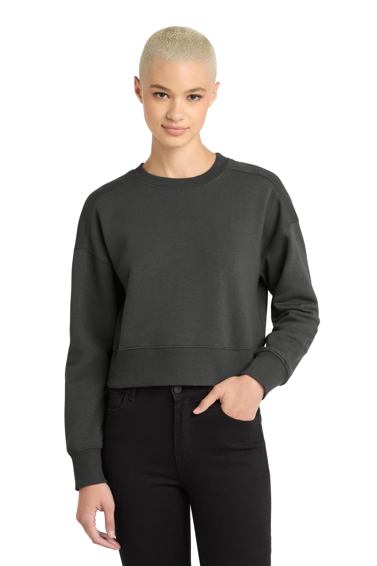 District ® Women's Perfect Weight ® Fleece Cropped Crew DT1105 thumbnail 2