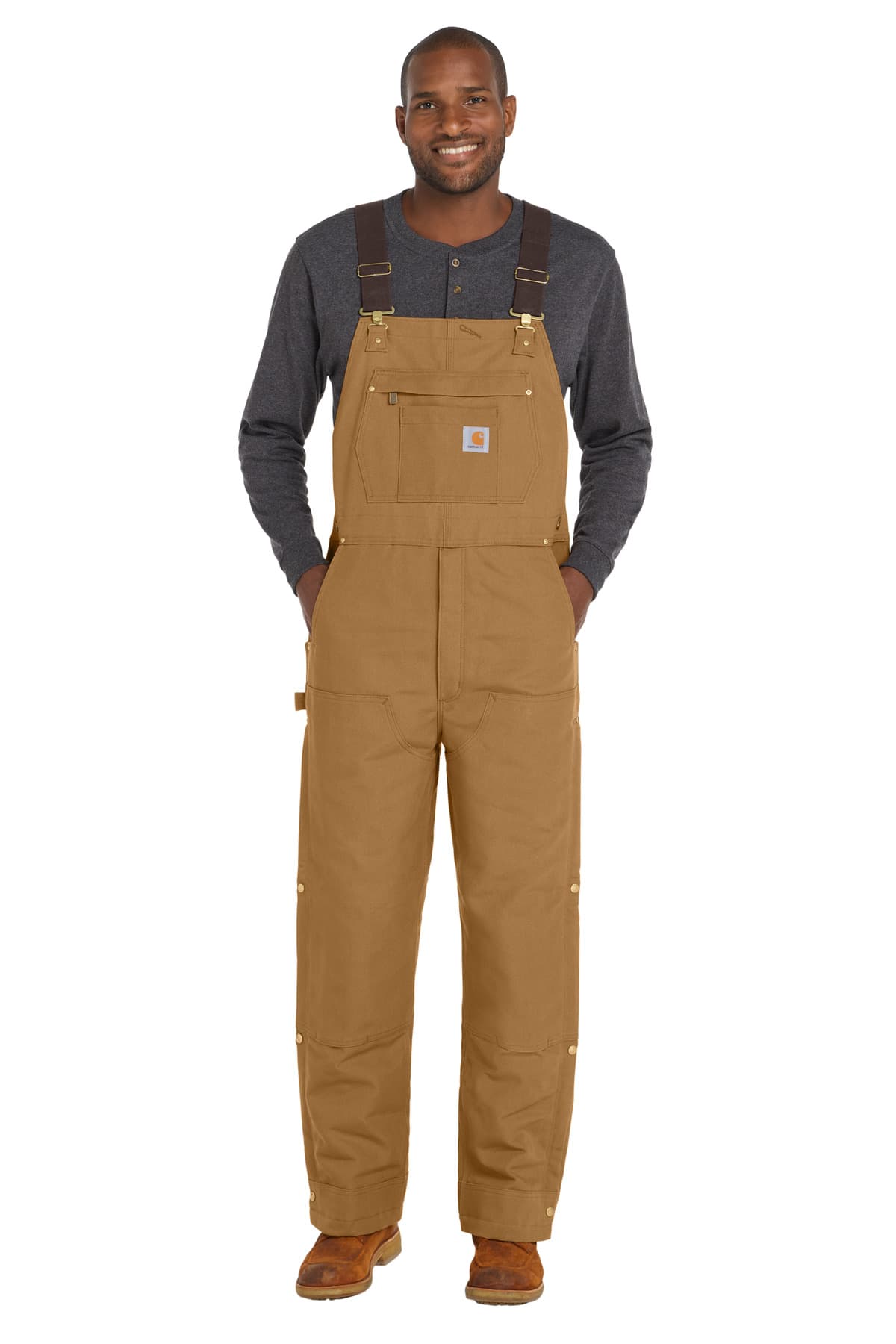 Carhartt ® Tall Firm Duck Insulated Bib Overalls CTT106672 thumbnail 3
