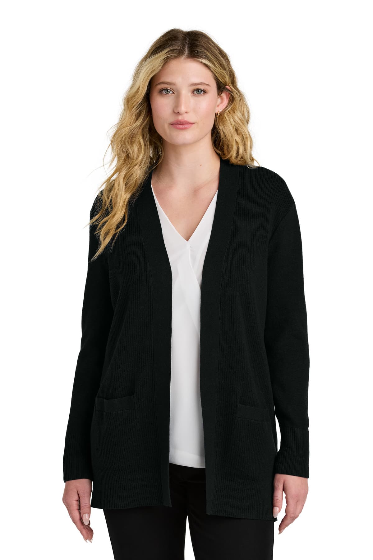 Port Authority ® Women's Easy Care Open-Front Cardigan Sweater LSW2890 thumbnail 3