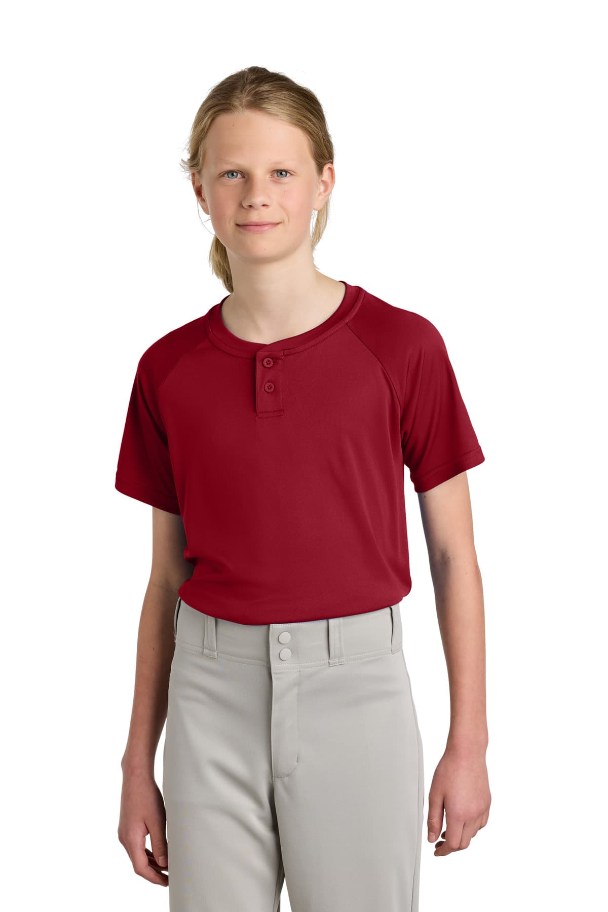 Sport-Tek ® Youth PosiCharge ® Competitor  2-Button Henley YST359 thumbnail 5