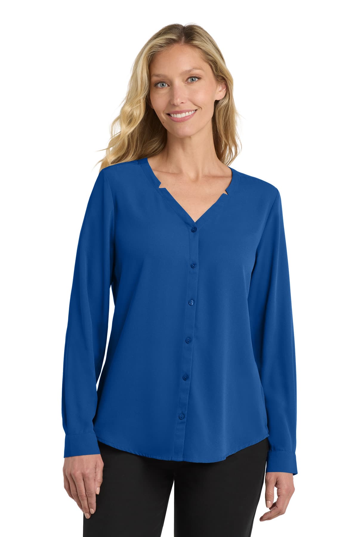 Port Authority ® Women's Long Sleeve Button-Front Blouse. LW700 thumbnail 4