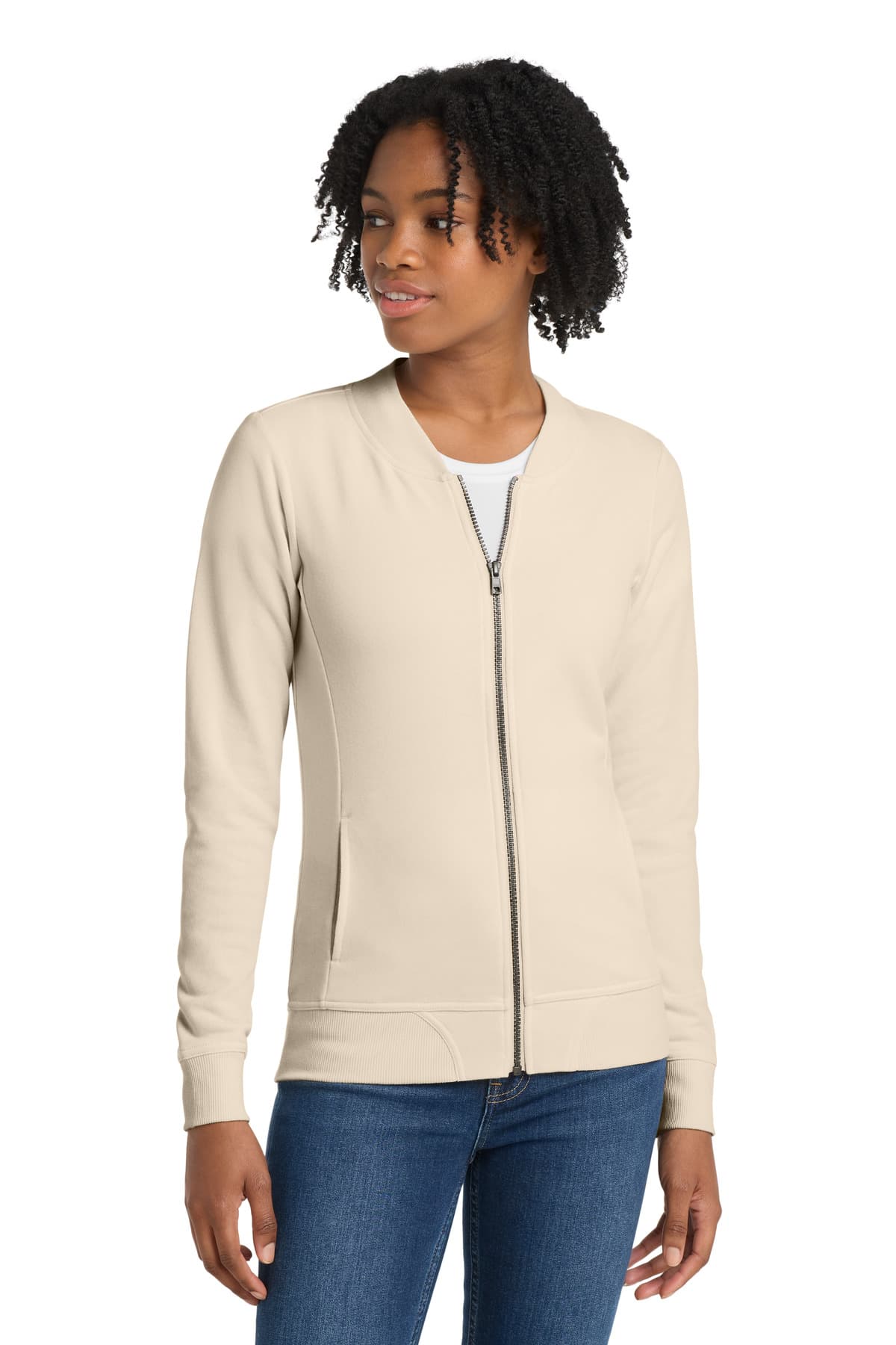 Sport-Tek ® Women's Lightweight French Terry Bomber LST274 thumbnail 3