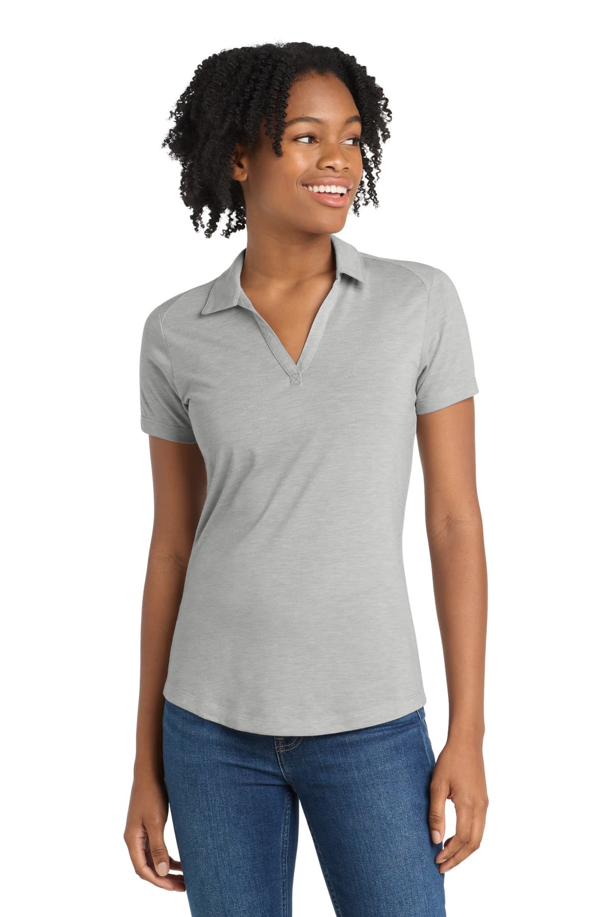 Sport-Tek ® Women's PosiCharge ® Tri-Blend Wicking Polo. LST405 thumbnail 5