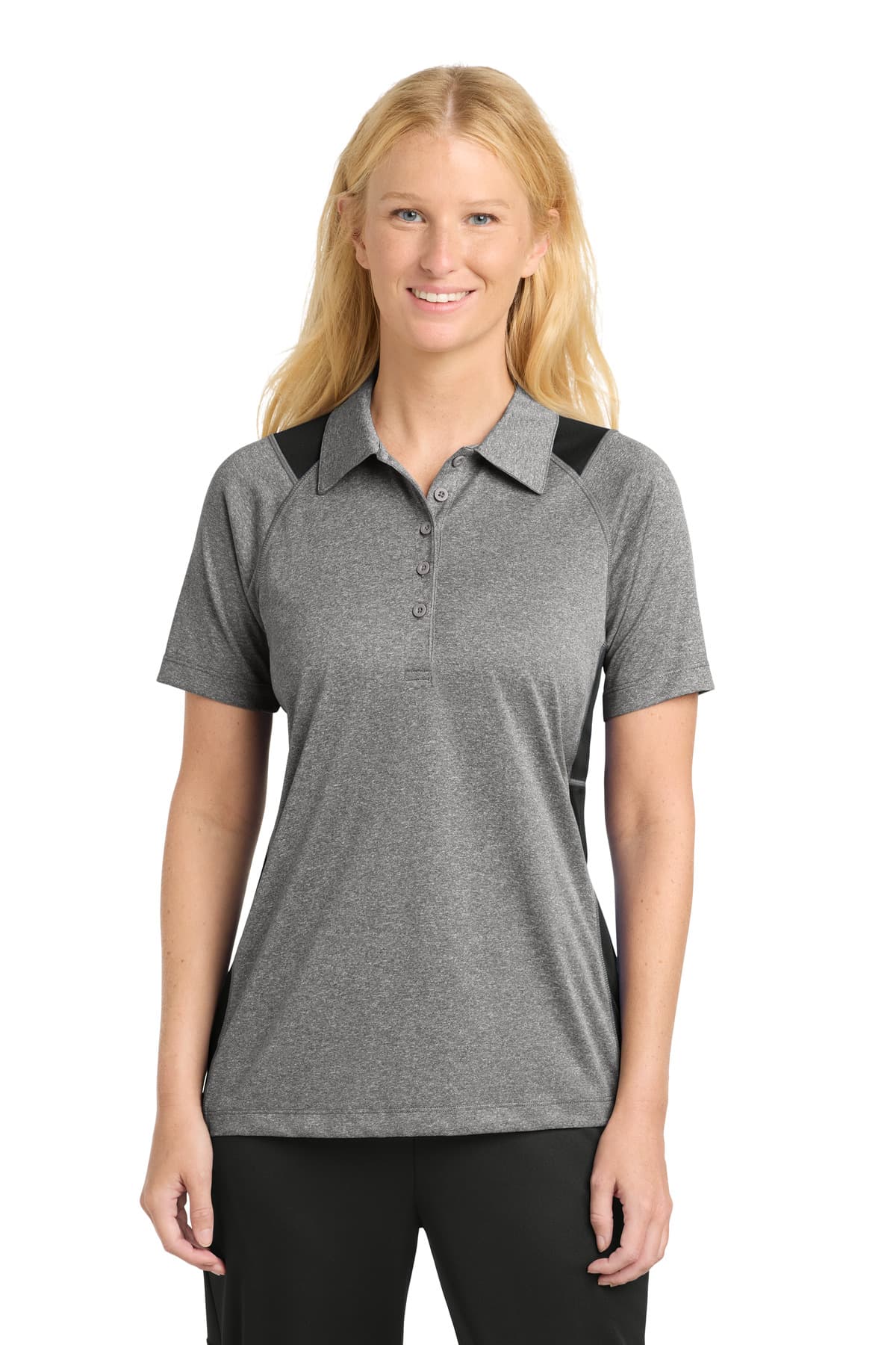 Sport-Tek ® Women's Heather Colorblock Contender  Polo. LST665 thumbnail 2
