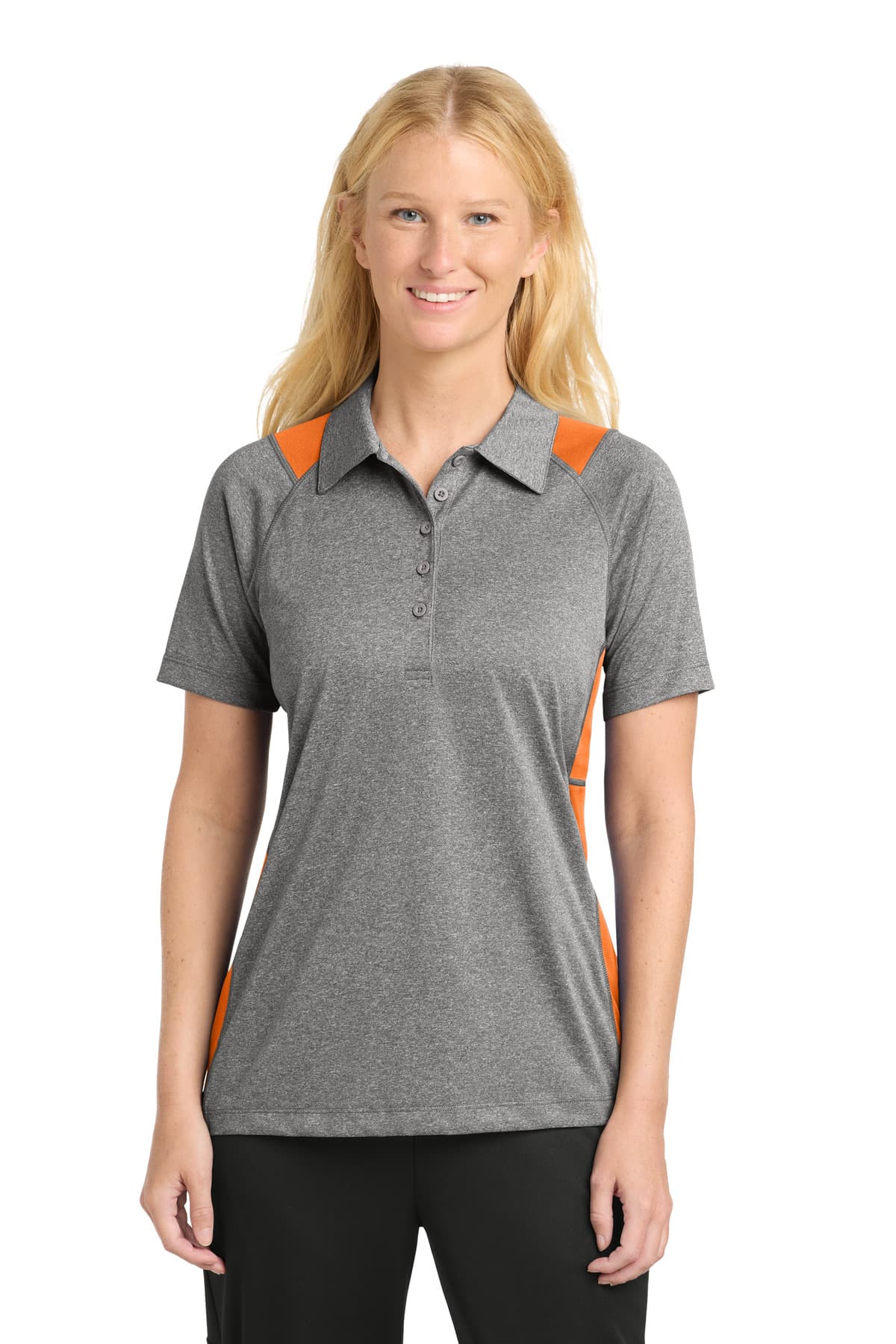 Sport-Tek ® Women's Heather Colorblock Contender  Polo. LST665 thumbnail 3