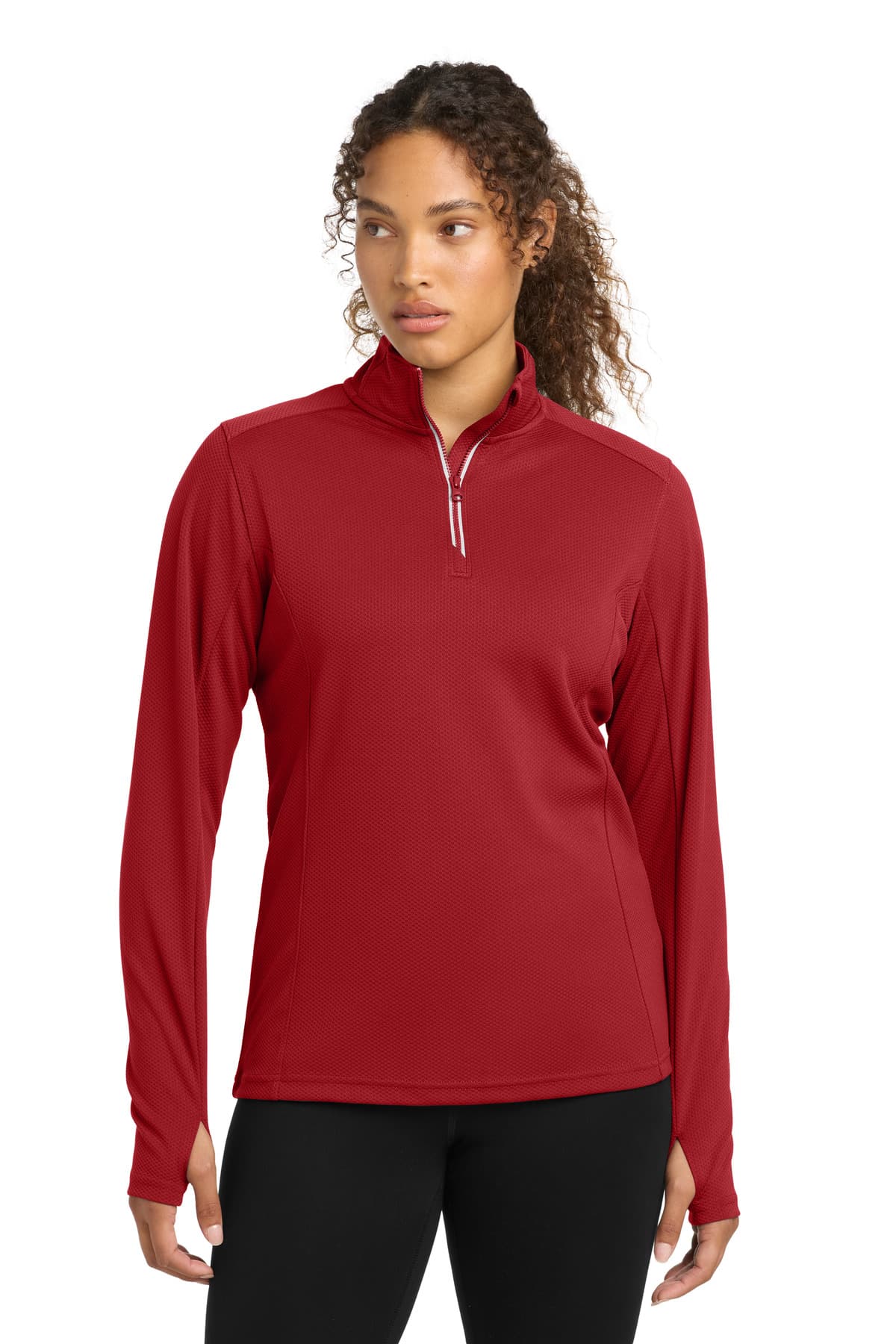 Sport-Tek ® Women's Sport-Wick ® Textured 1/4-Zip Pullover. LST860 thumbnail 3