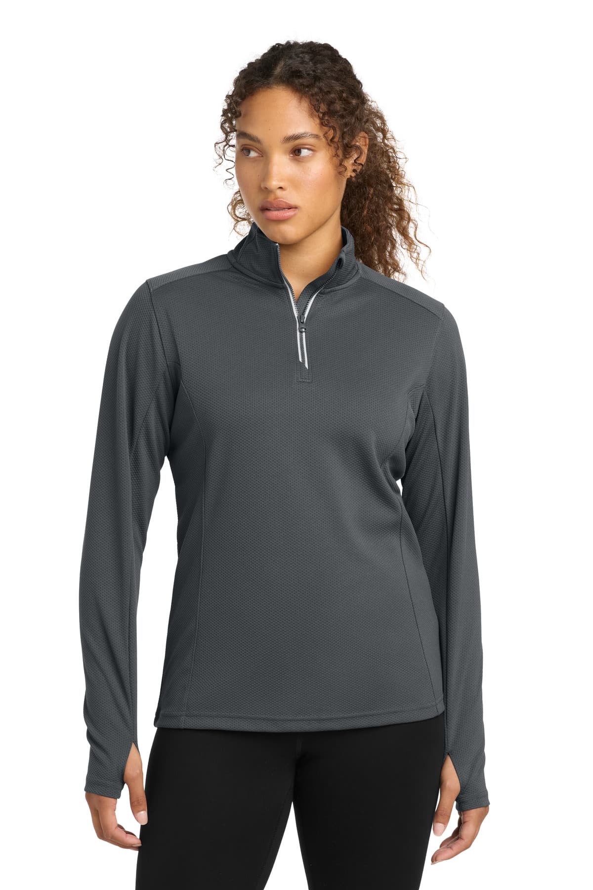 Sport-Tek ® Women's Sport-Wick ® Textured 1/4-Zip Pullover. LST860 thumbnail 4