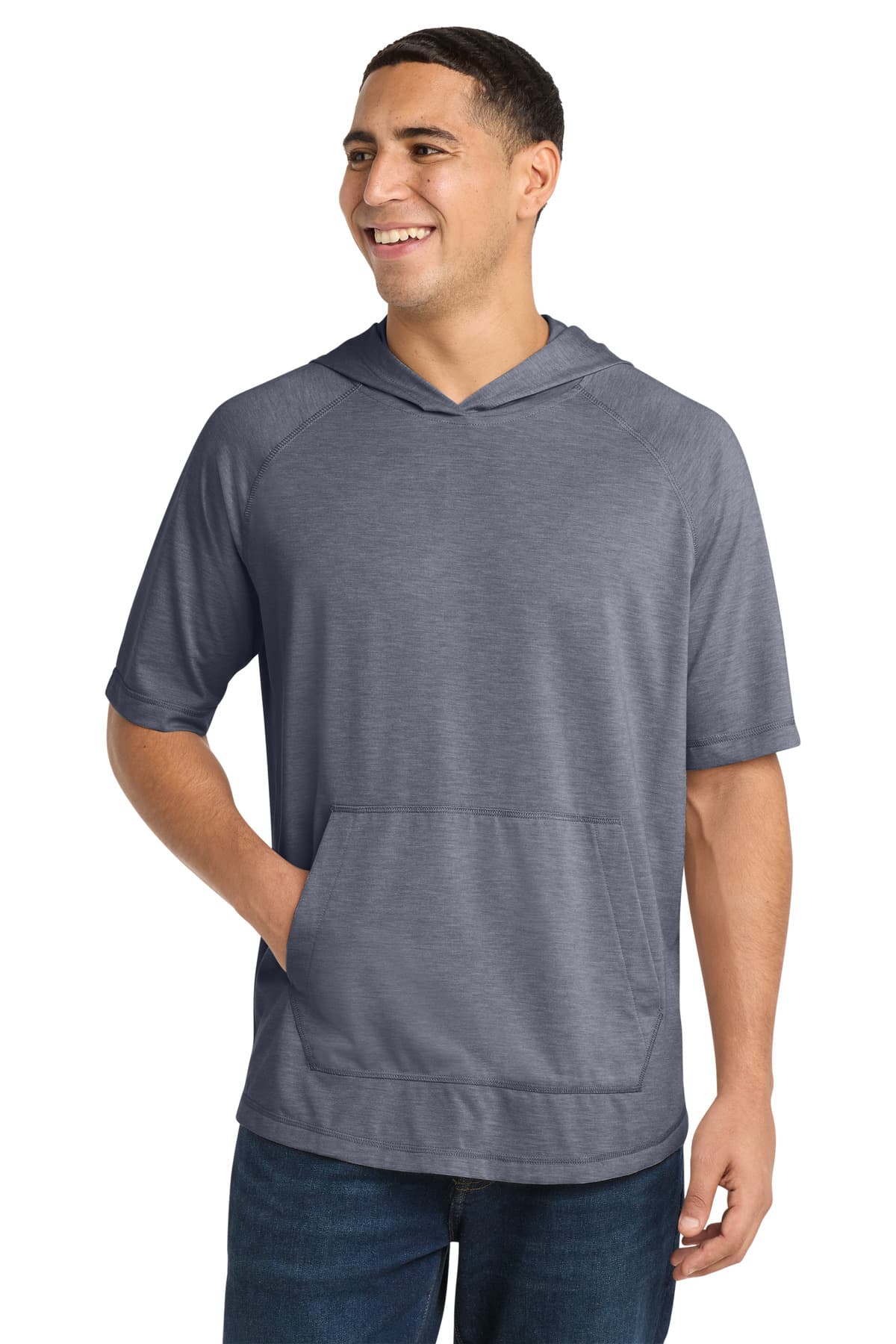Sport-Tek ® PosiCharge ® Tri-Blend Wicking Short Sleeve Hoodie. ST404 thumbnail 5