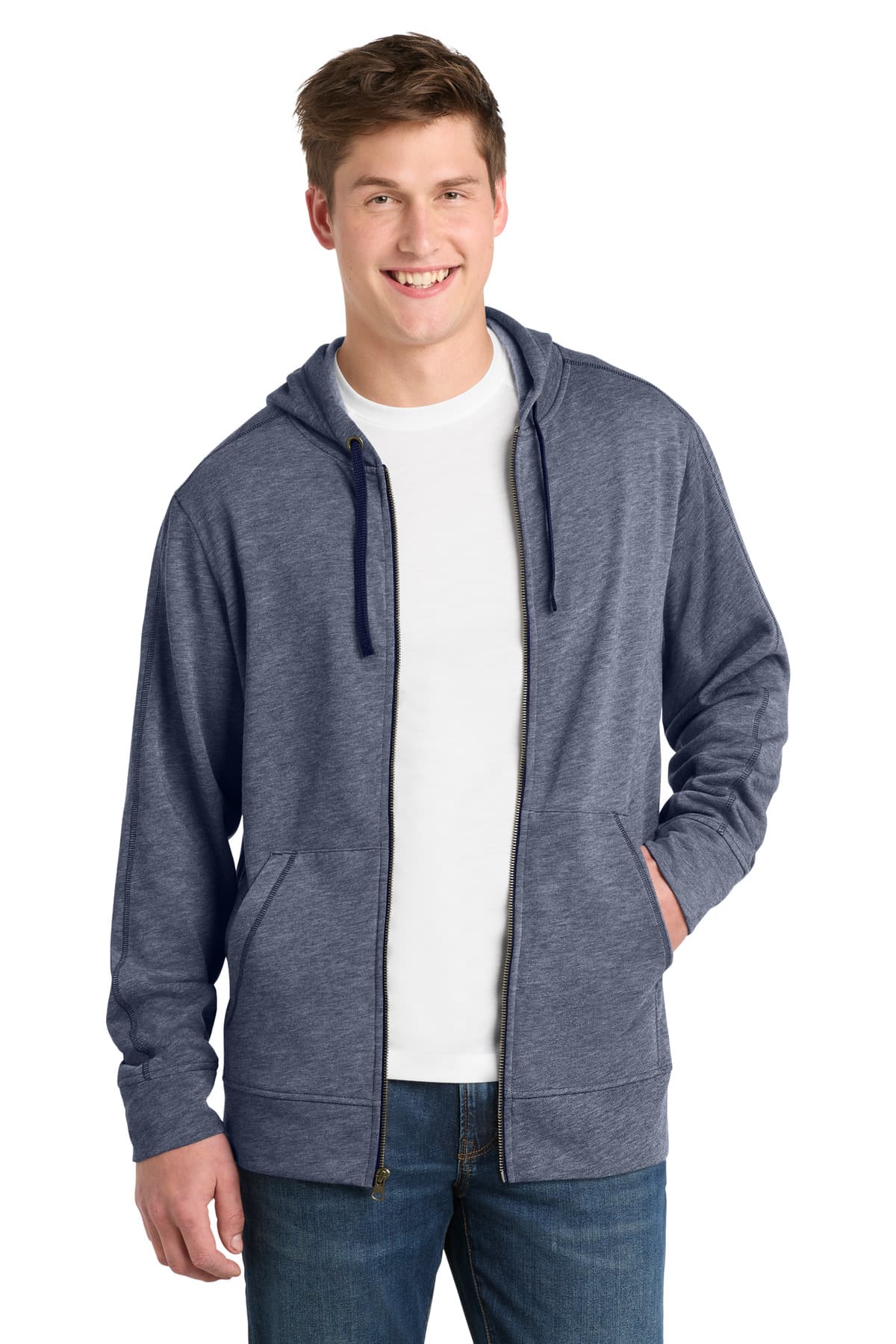 Sport-Tek ® PosiCharge ® Tri-Blend Wicking Fleece Full-Zip Hooded Jacket ST293 thumbnail 4